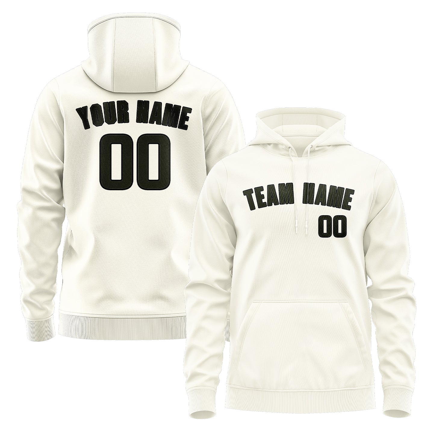 Maßgeschneidertes Beige Dunkles Oliv Hoodie