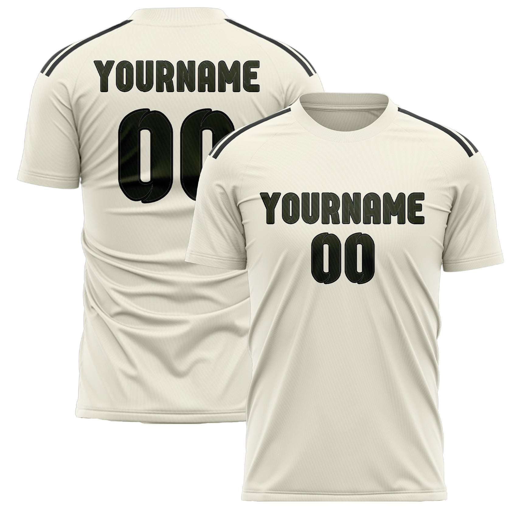 Benutzerdefiniertes Professionelles Beige Dunkles Oliv Fußballtrikot