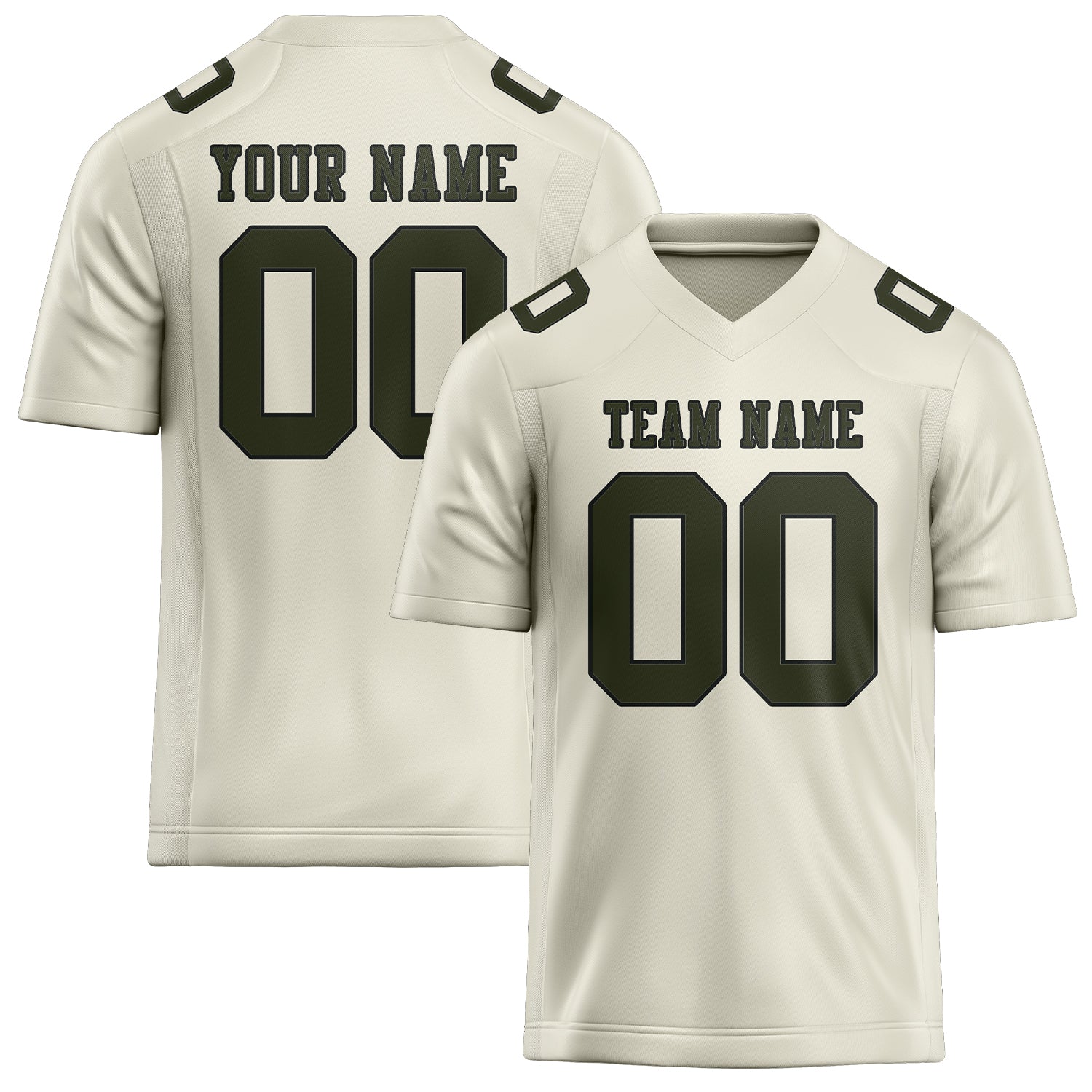 Maillot de rugby professionnel beige olive foncé sur mesure
