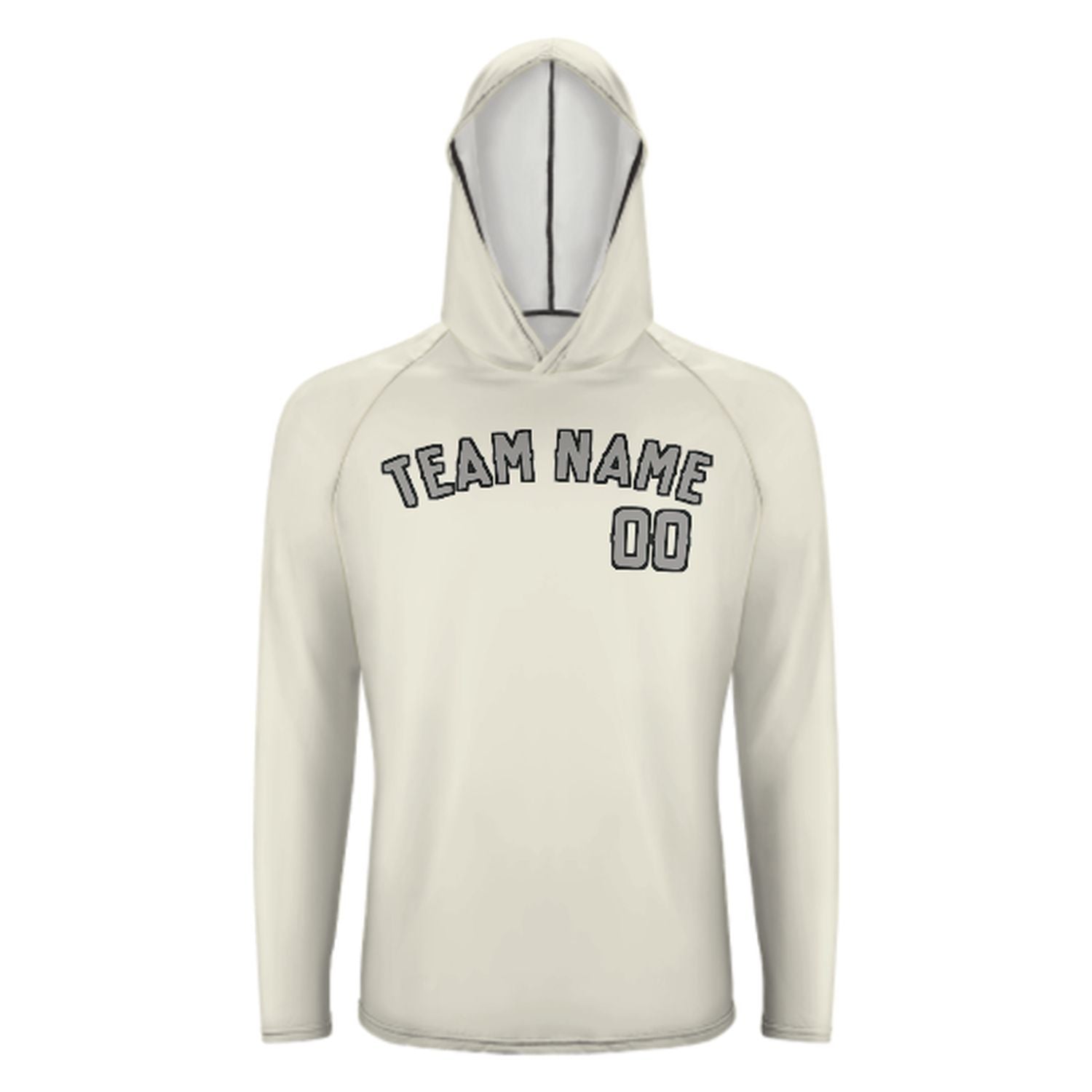 Maßgeschneidertes Beige Grau UV-Hoodie