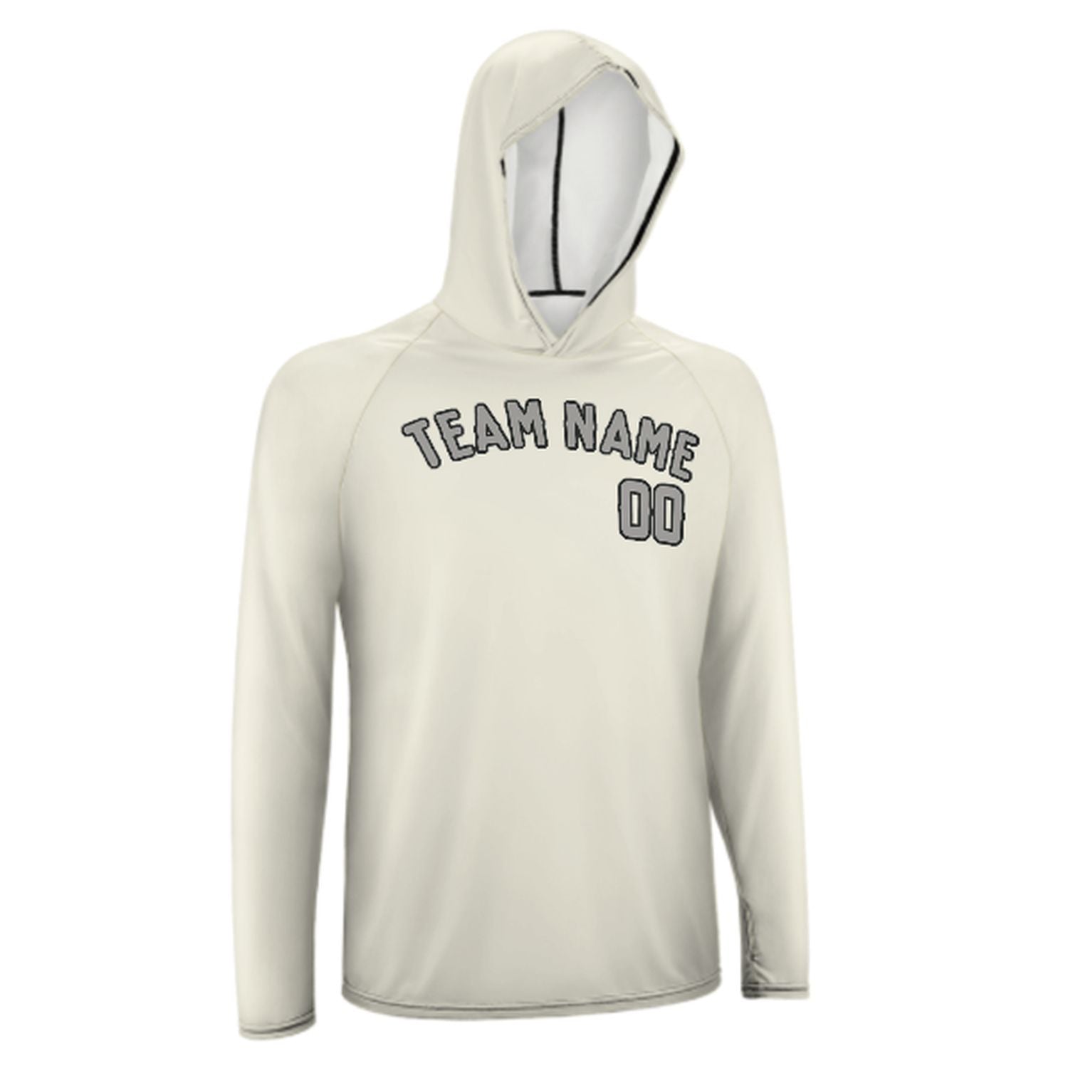 Maßgeschneidertes Beige Grau UV-Hoodie
