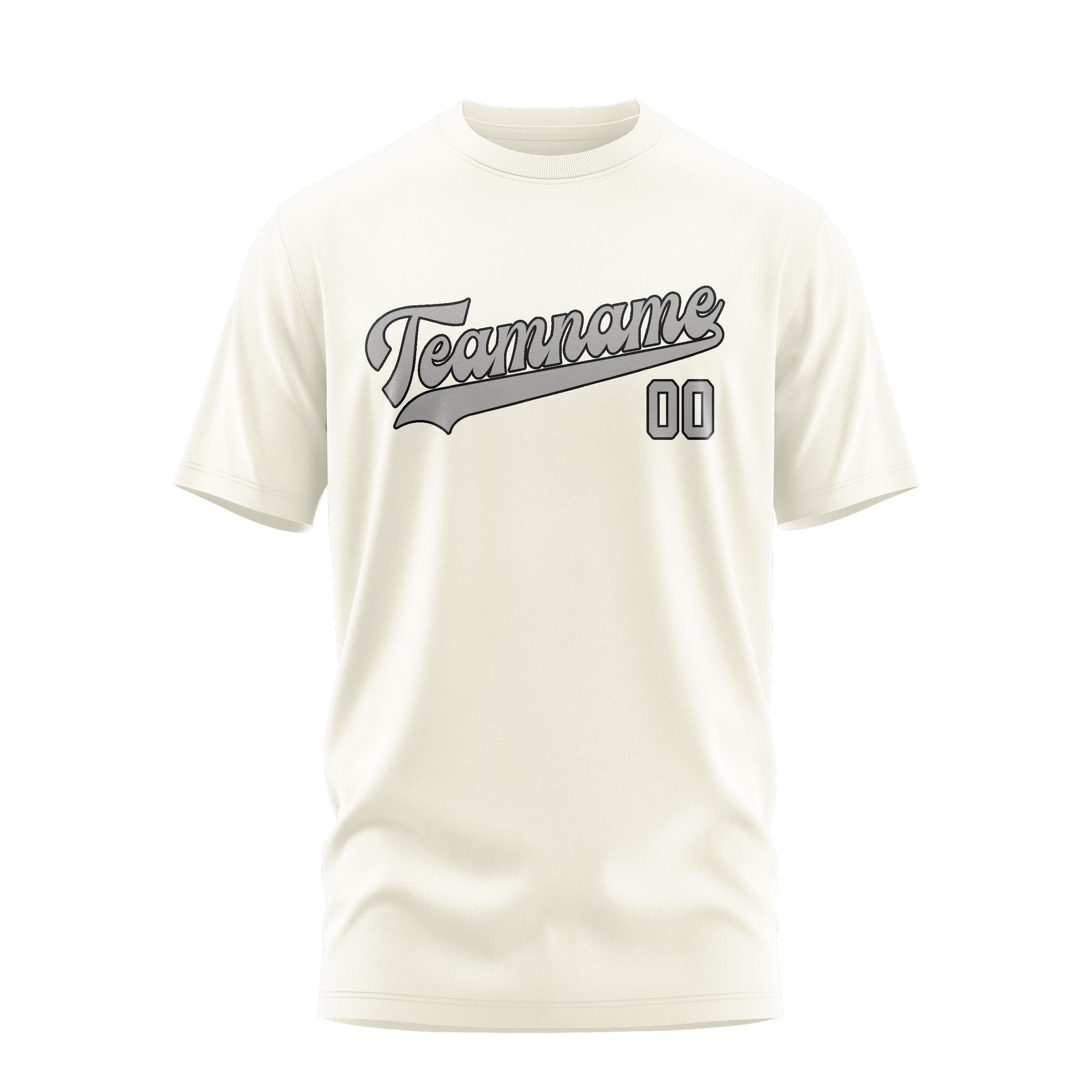 Maßgeschneidertes Beige Grau T-Shirt