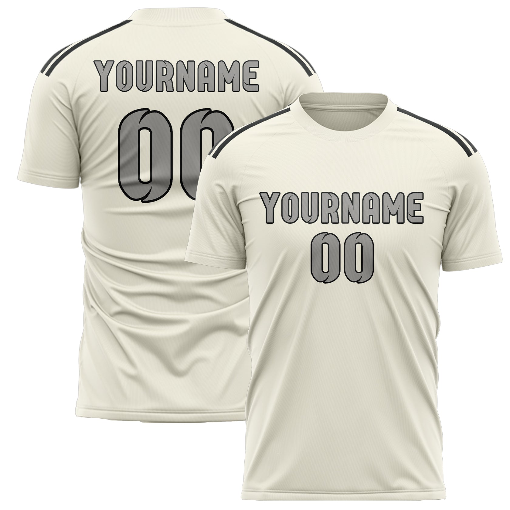 Benutzerdefiniertes Professionelles Beige Grau Fußballtrikot