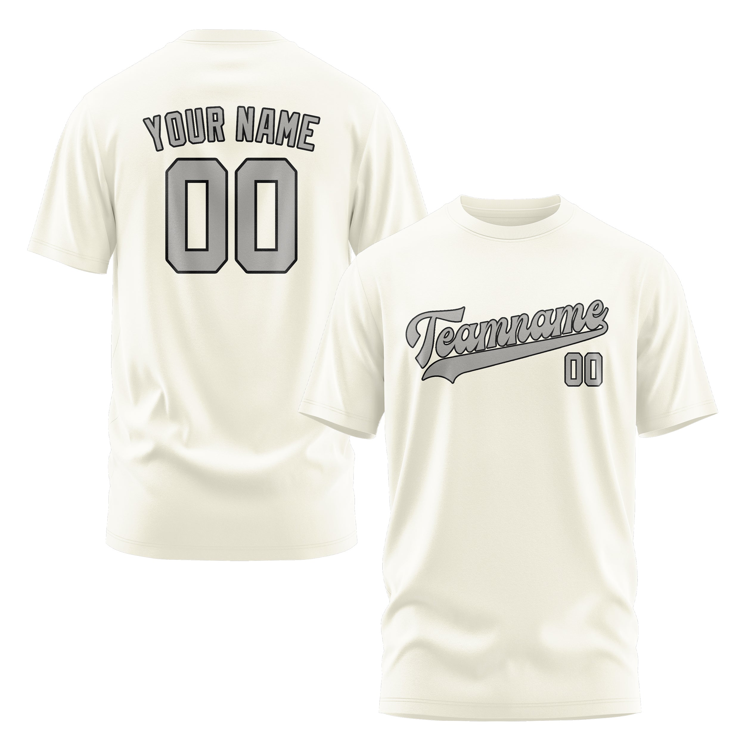 Maßgeschneidertes Beige Grau T-Shirt