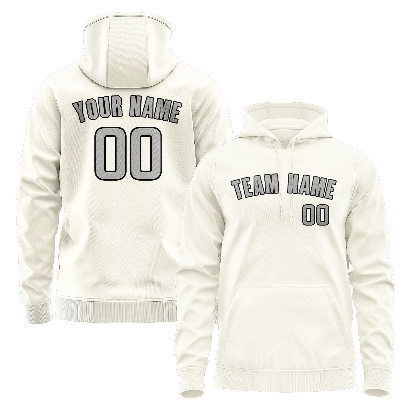 Maßgeschneidertes Beige Grau Hoodie