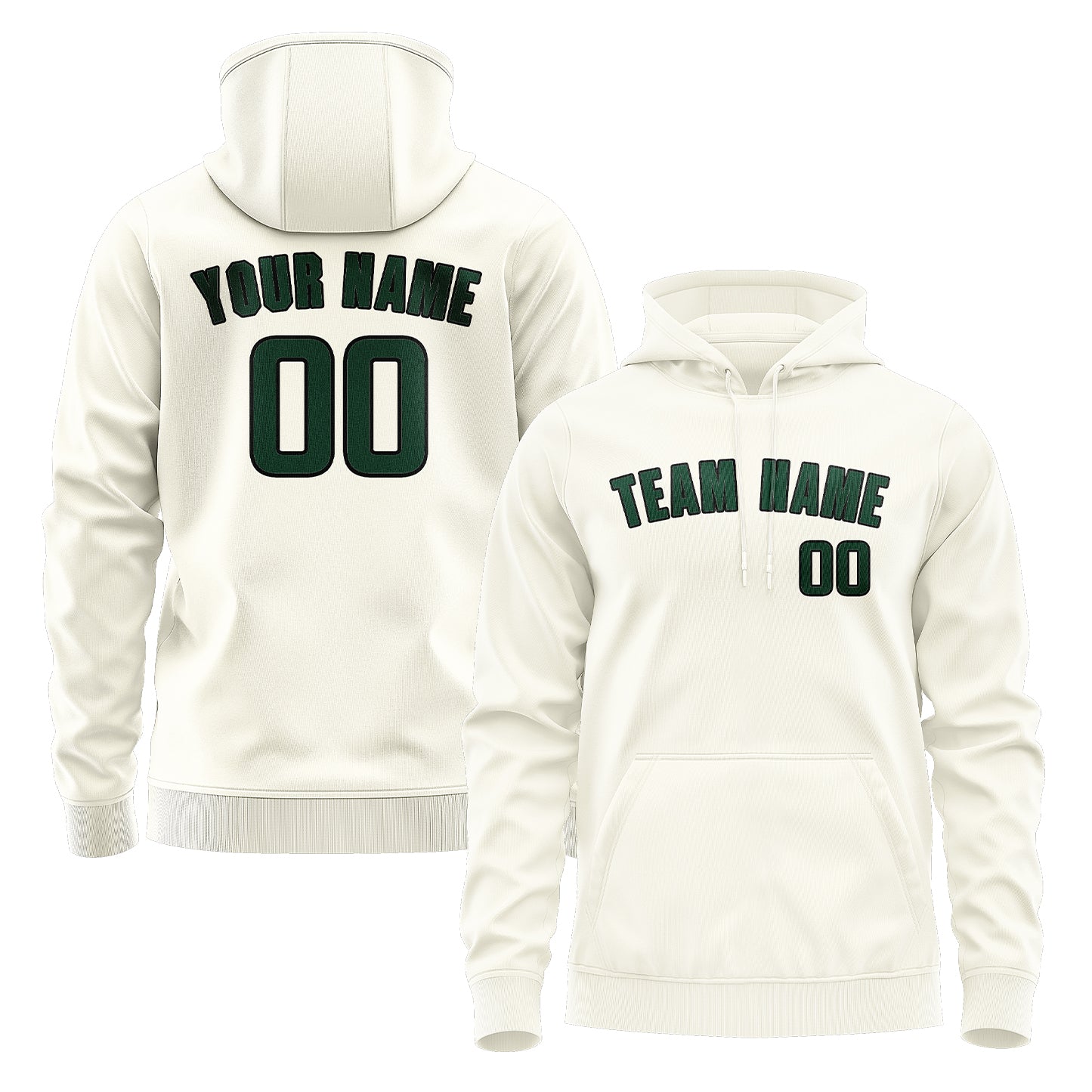 Maßgeschneidertes Beige Moosgrün Hoodie