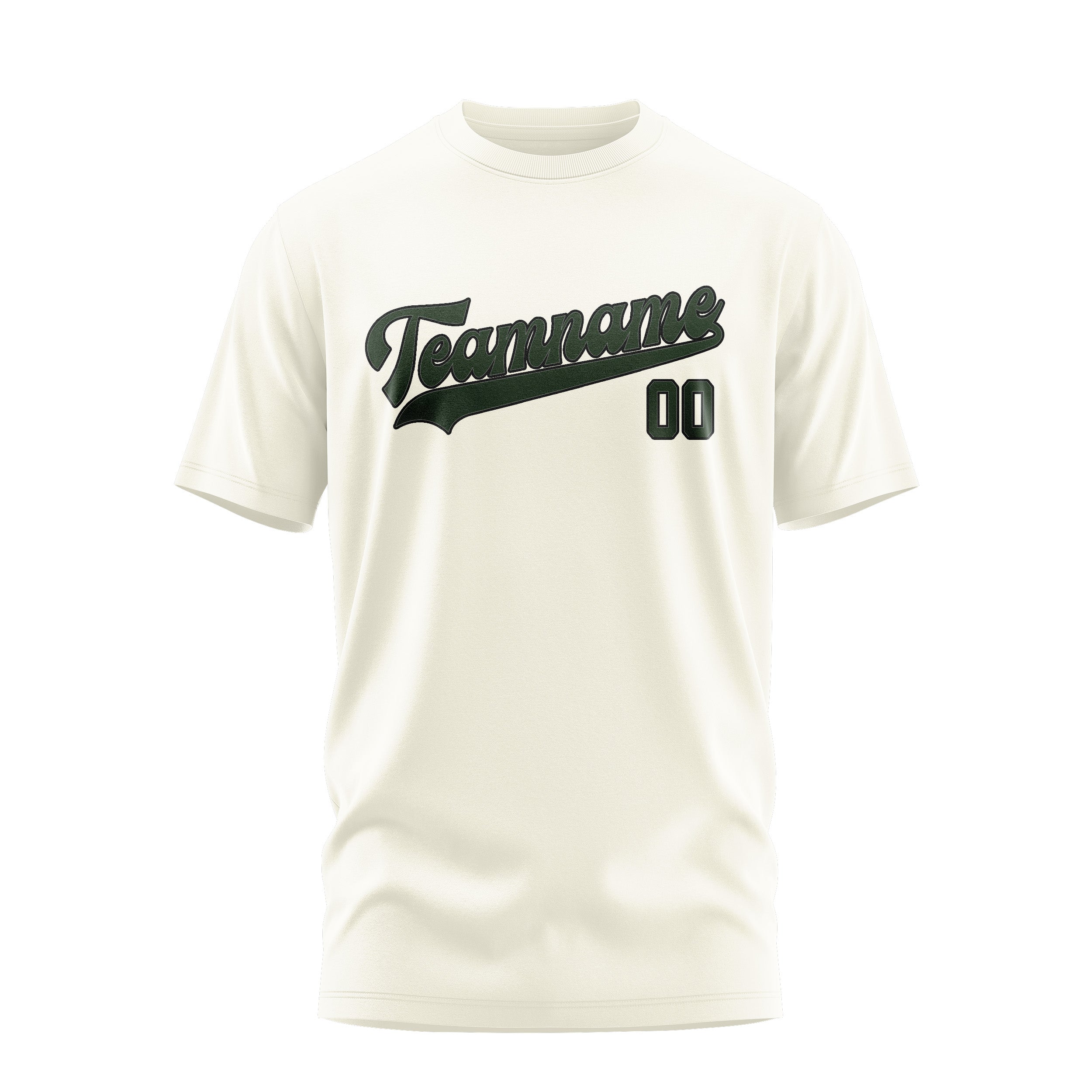 Maßgeschneidertes Beige Tannengrün T-Shirt