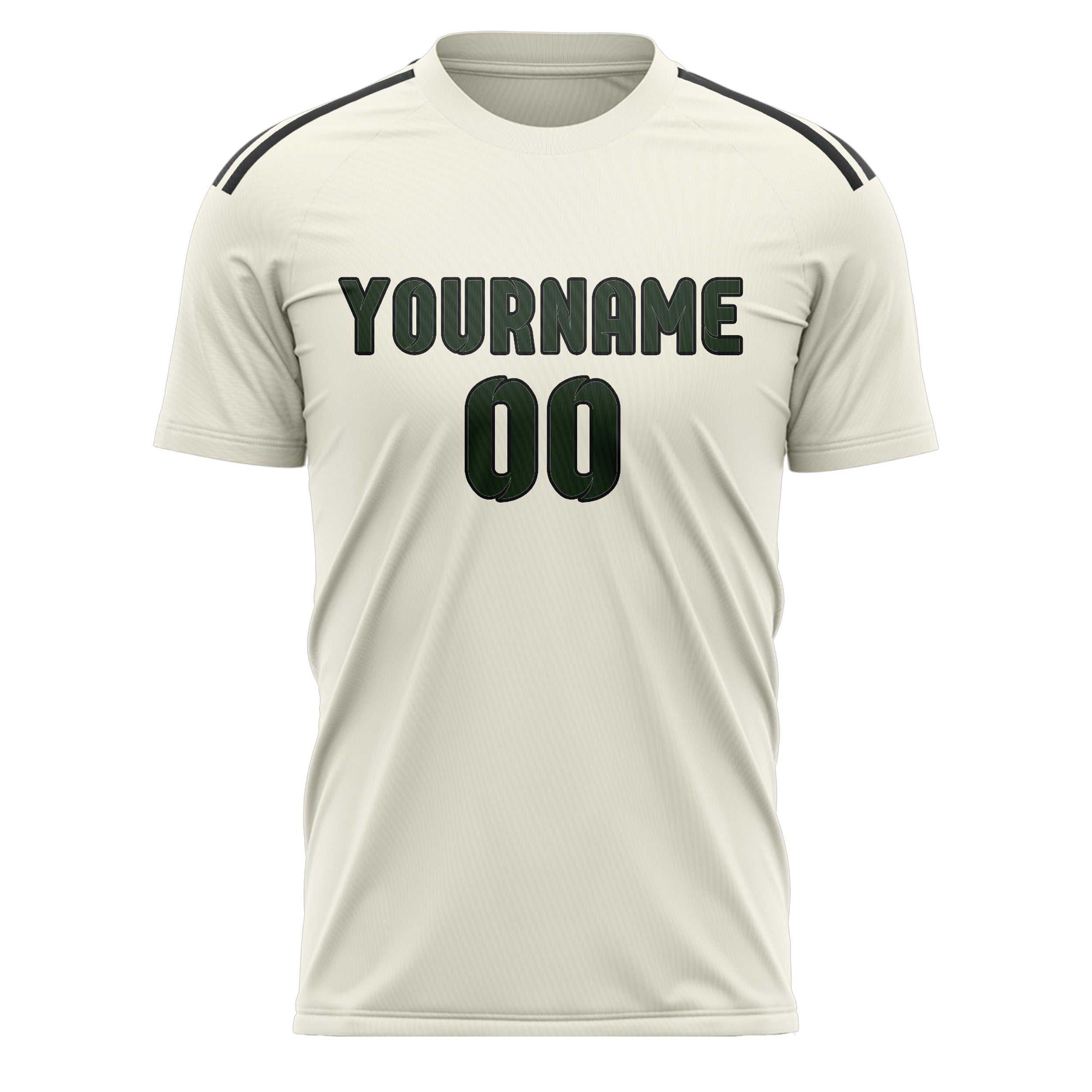 Benutzerdefiniertes Professionelles Beige Tannengrün Fußballtrikot