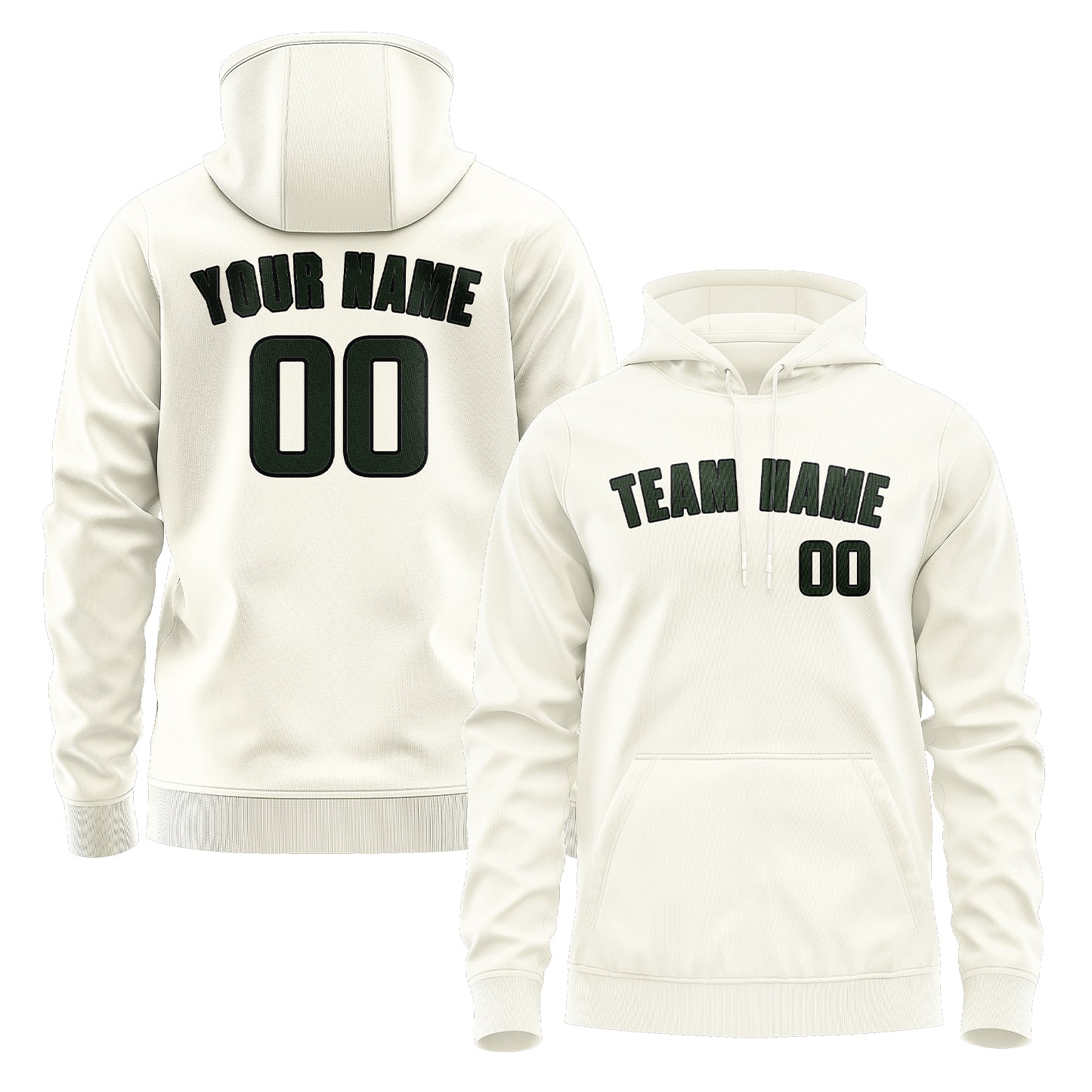 Maßgeschneidertes Beige Tannengrün Hoodie