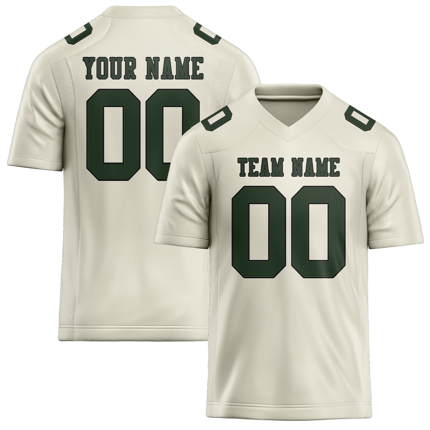 Maillot de rugby professionnel beige vert sapin sur mesure