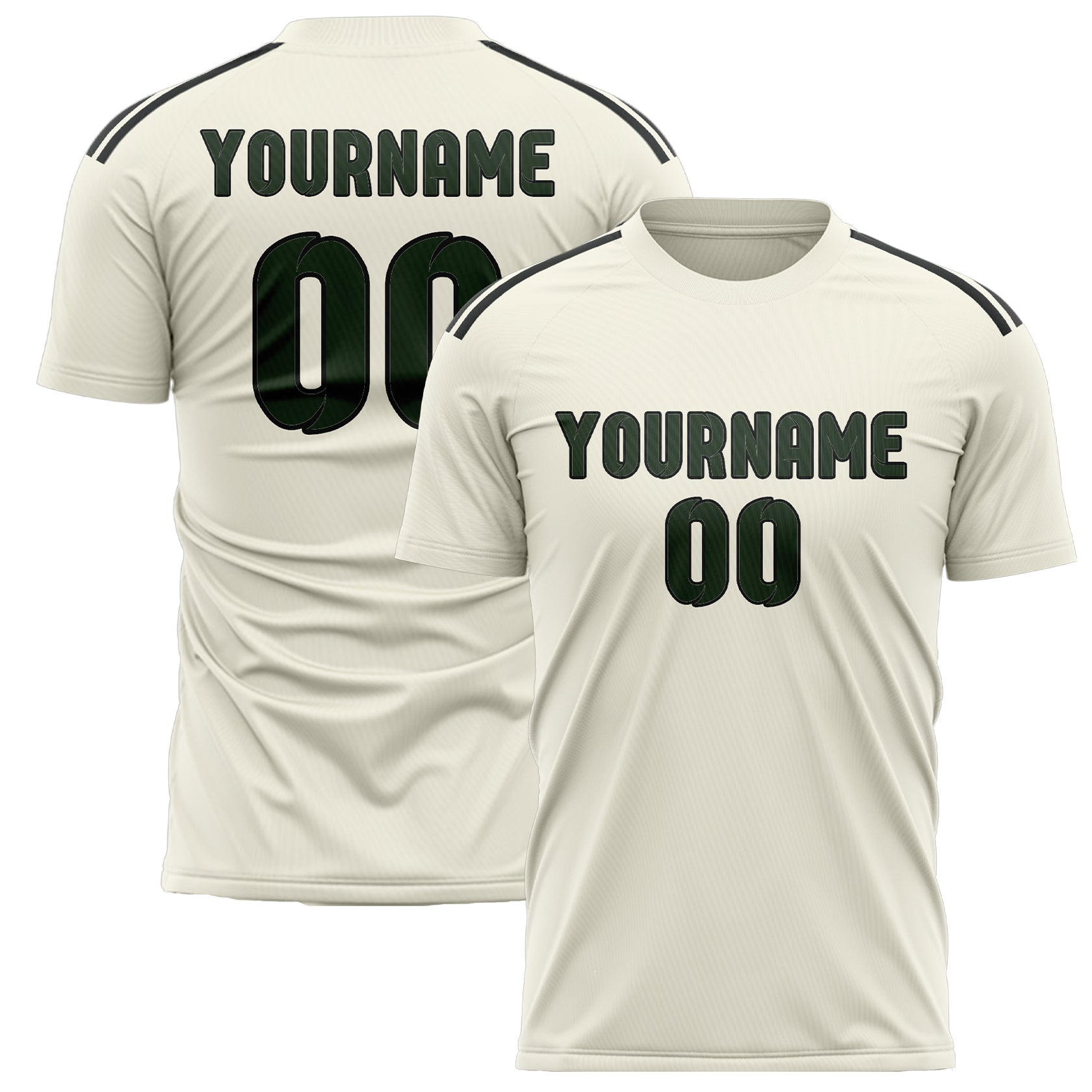 Benutzerdefiniertes Professionelles Beige Tannengrün Fußballtrikot