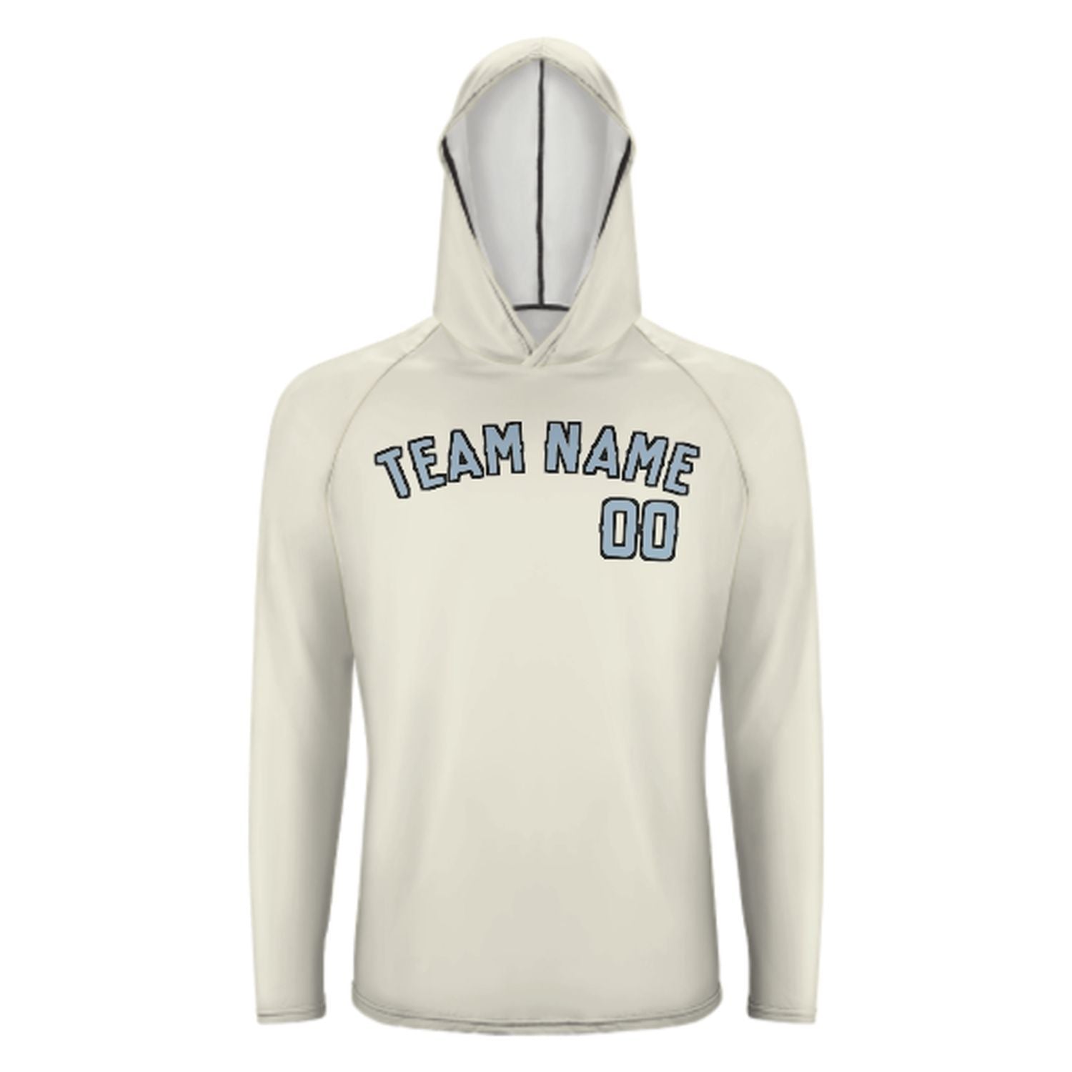 Maßgeschneidertes Beige Hellblau UV-Hoodie
