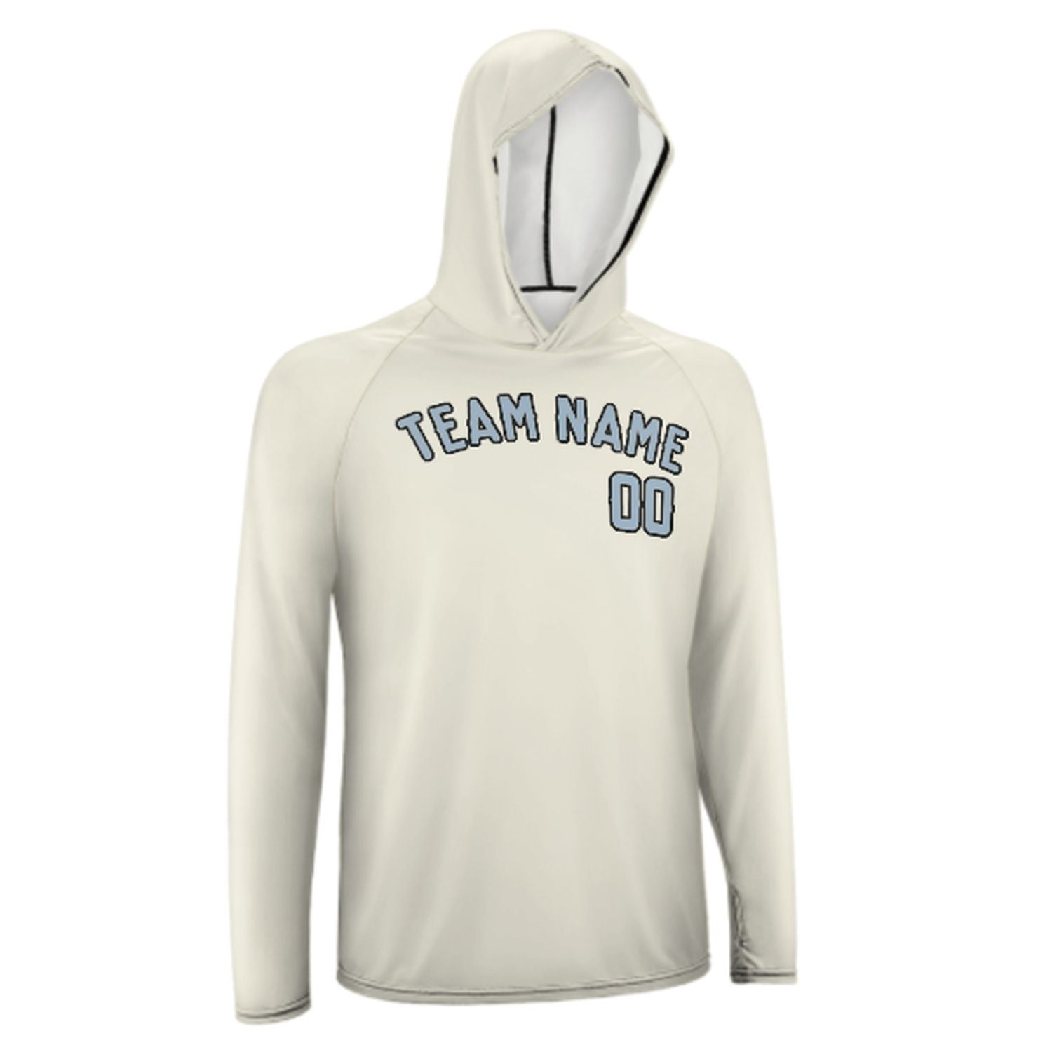 Maßgeschneidertes Beige Hellblau UV-Hoodie