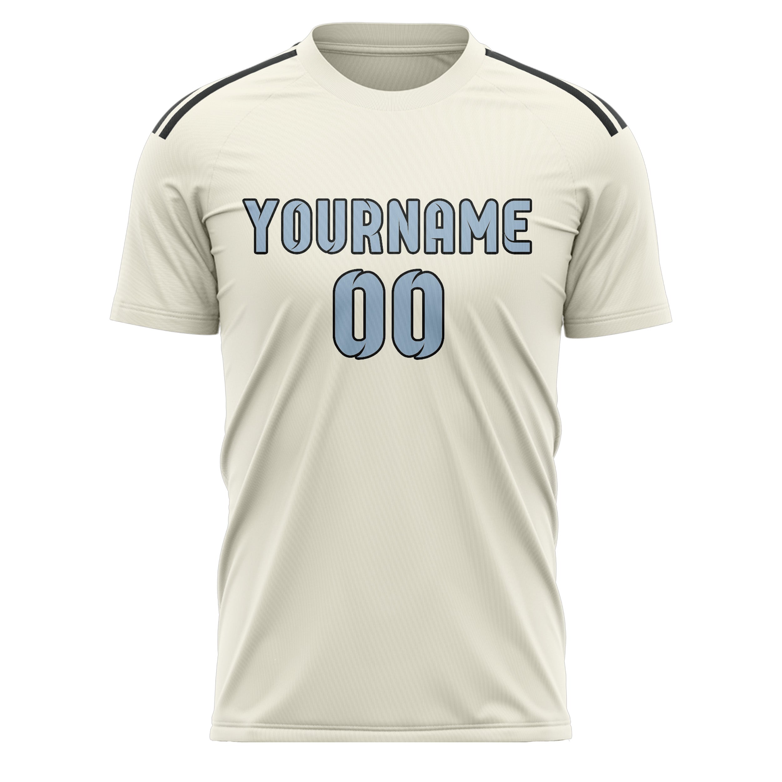 Benutzerdefiniertes Professionelles Beige Hellblau Fußballtrikot