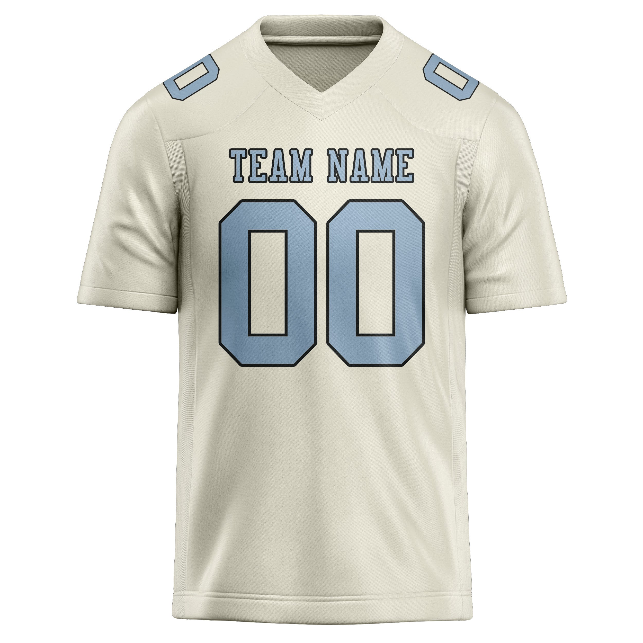Maillot de rugby professionnel personnalisé beige bleu clair