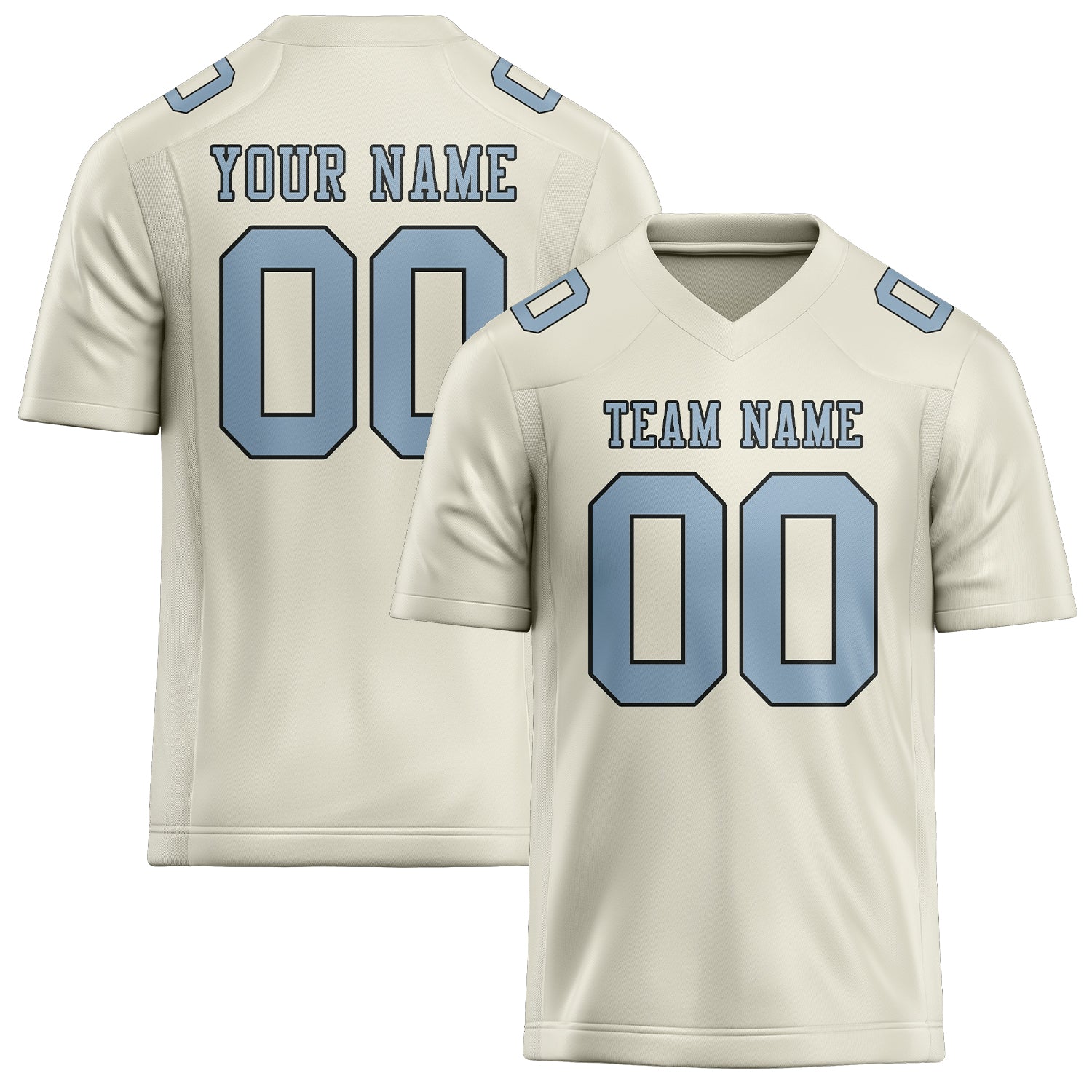 Maillot de rugby professionnel personnalisé beige bleu clair