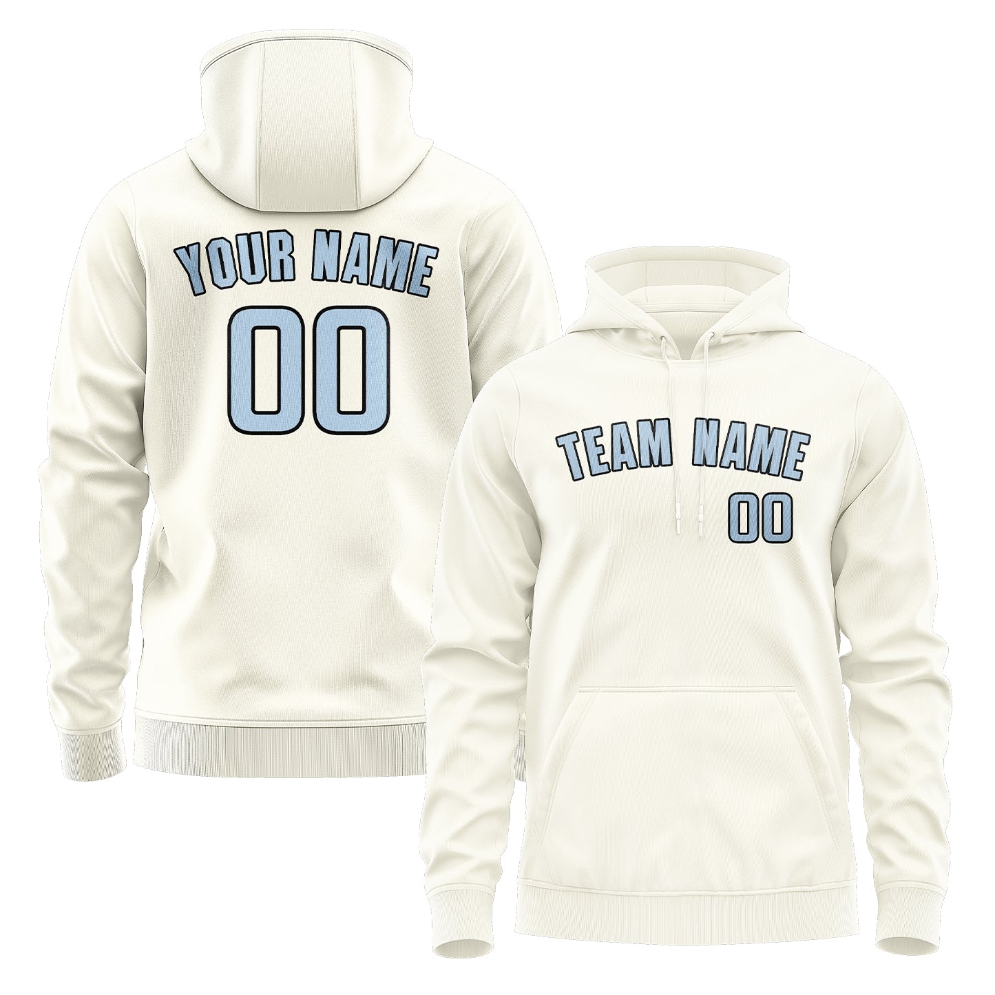 Maßgeschneidertes Beige Hellblau Hoodie