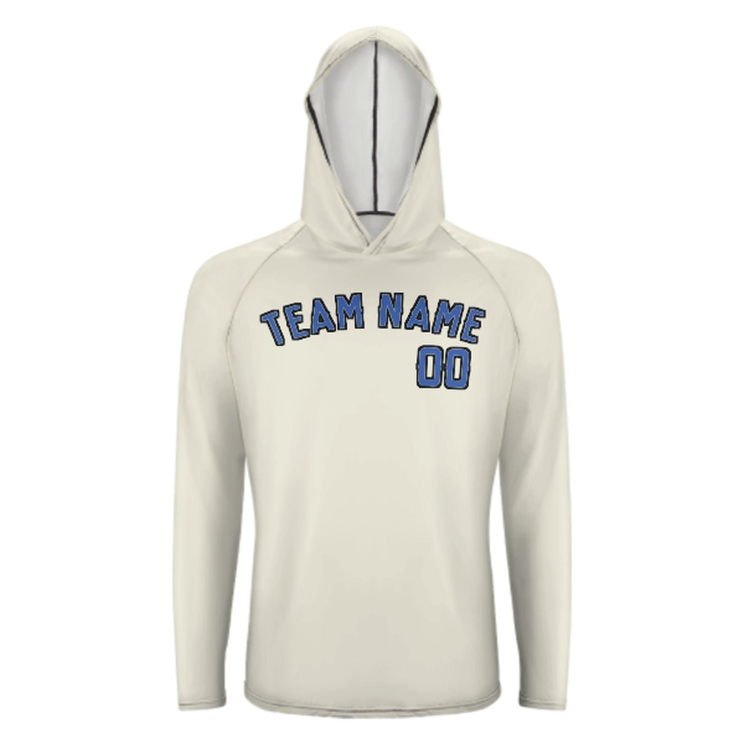 Maßgeschneidertes Beige Himmelblau UV-Hoodie