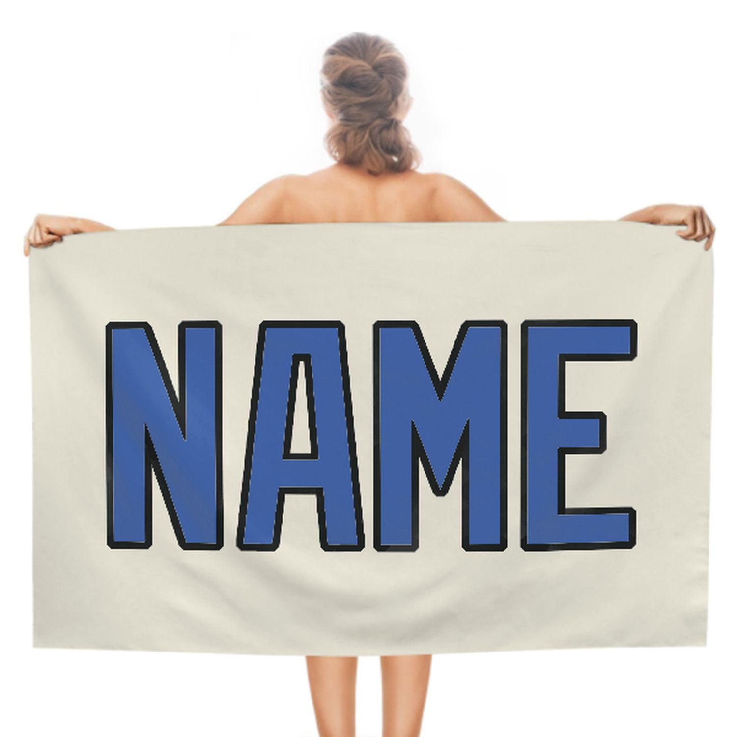 Maßgeschneidertes Beige Himmelblau Strandtuch