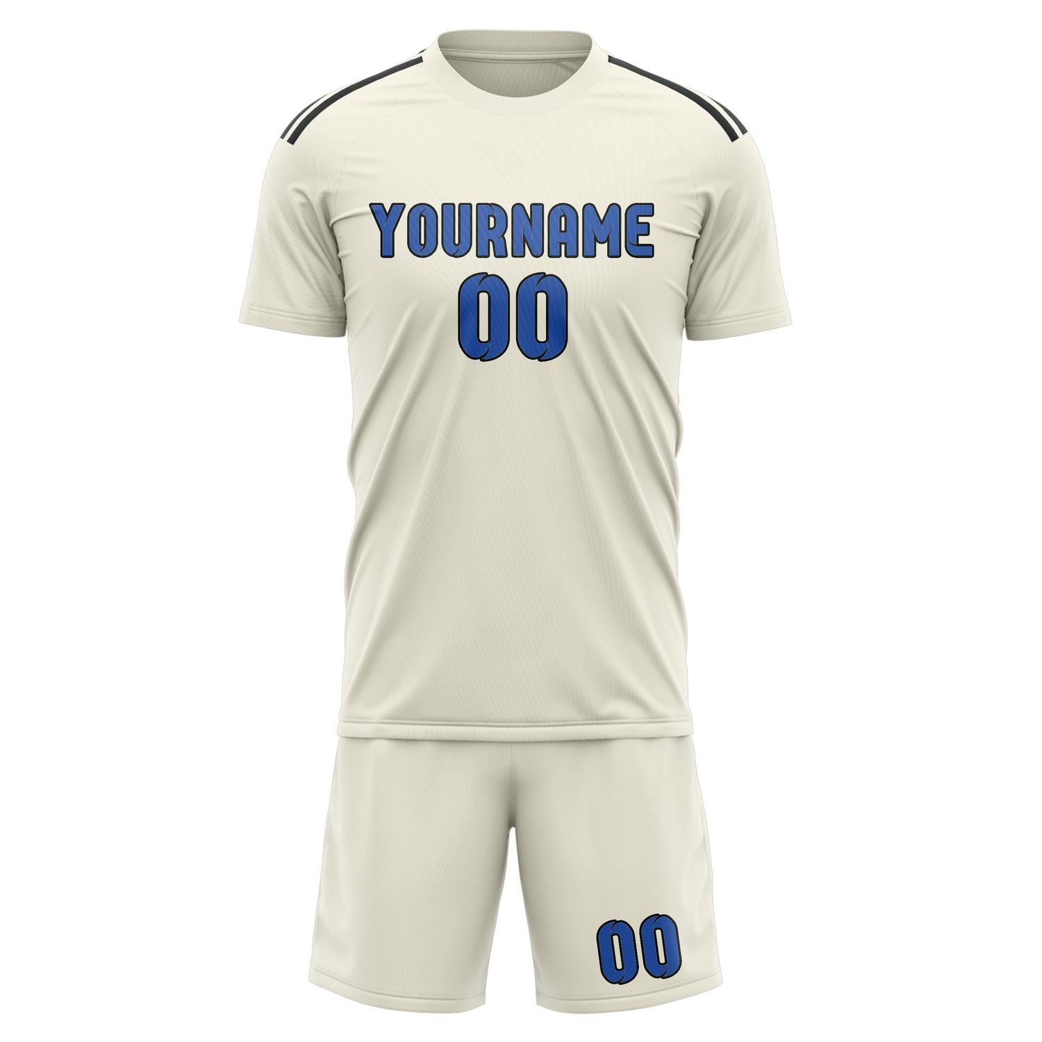 Maßgeschneidertes Professionelles Beige Himmelblau Fußballtrikot-Set