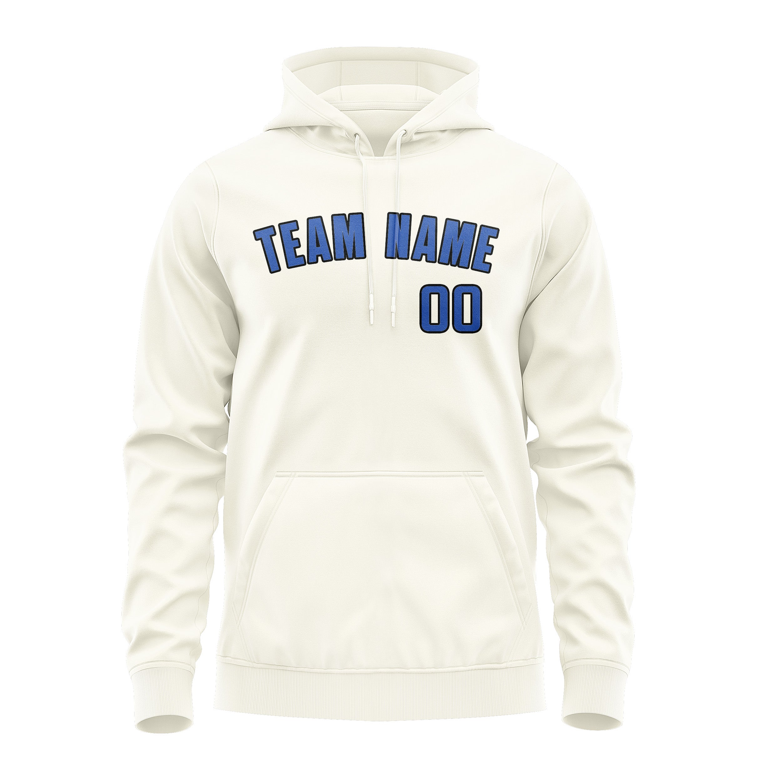 Maßgeschneidertes Beige Himmelblau Hoodie