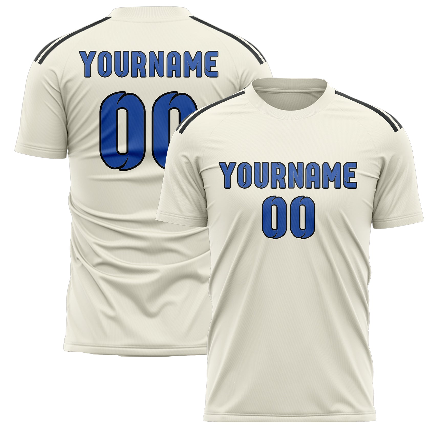 Benutzerdefiniertes Professionelles Beige Himmelblau Fußballtrikot