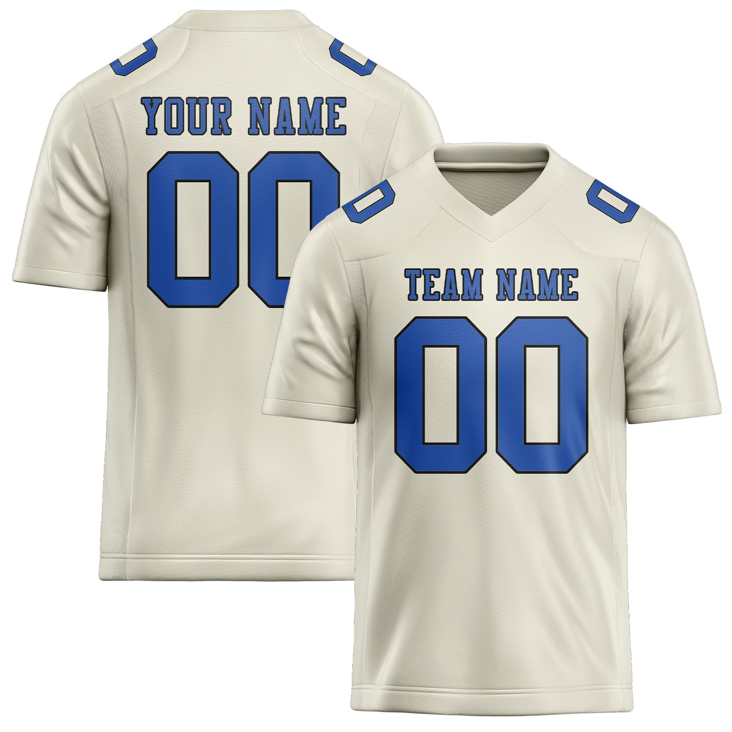 Maillot de rugby professionnel personnalisé beige bleu ciel