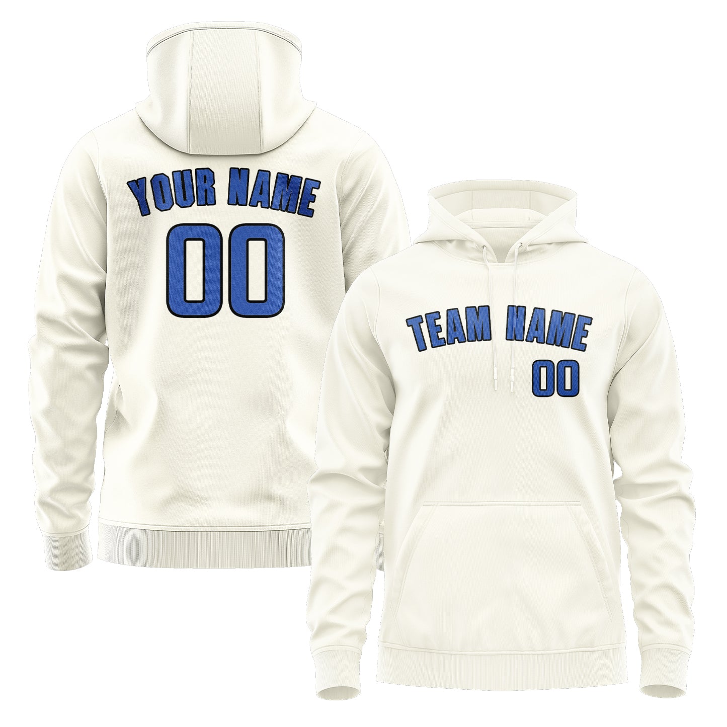 Maßgeschneidertes Beige Himmelblau Hoodie