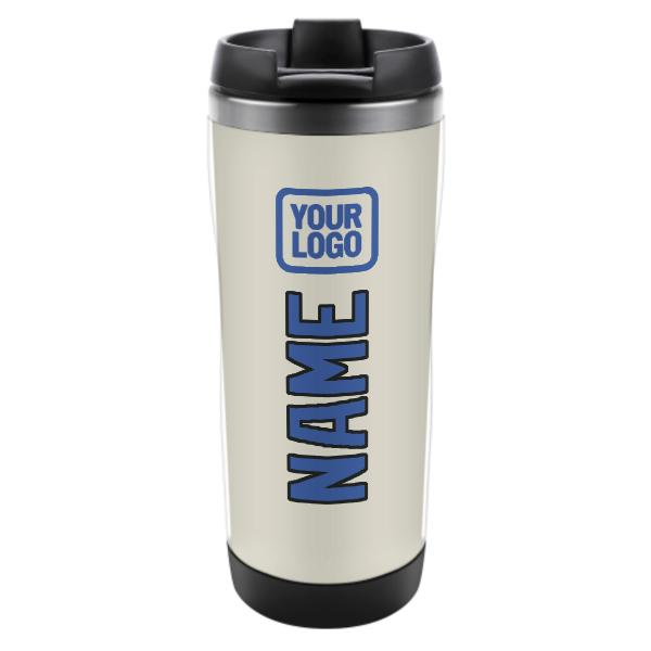 Tazza personalizzata in acciaio inossidabile beige azzurro cielo