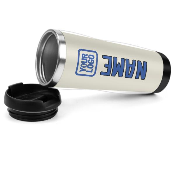 Tazza personalizzata in acciaio inossidabile beige azzurro cielo