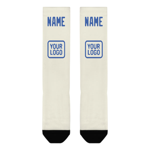 Maßgeschneidertes Beige Himmelblau Kniestrümpfe