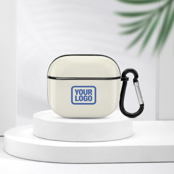 Maßgeschneidertes Beige Himmelblau AirPods-Hülle (3. Generation)