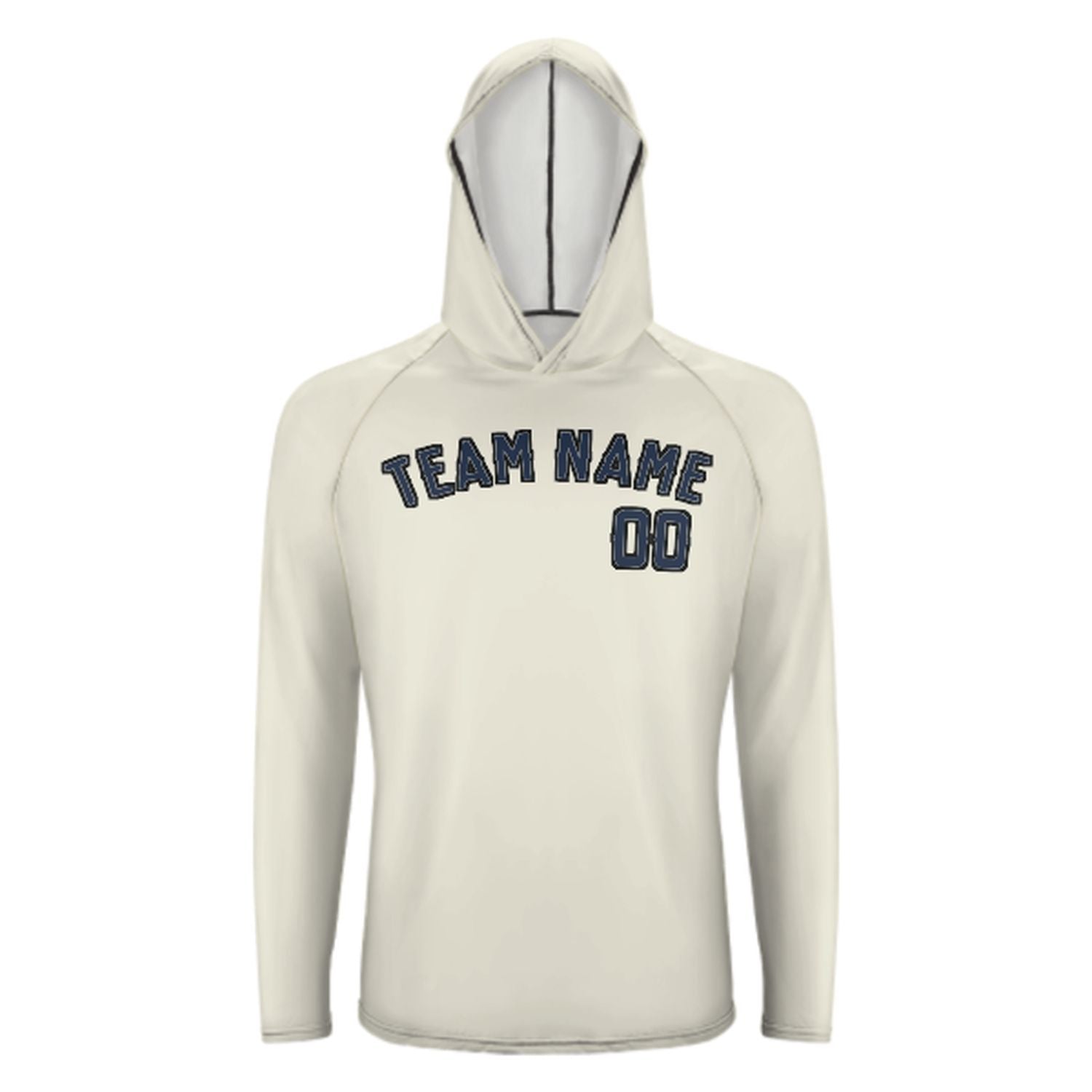 Maßgeschneidertes Beige Marineblau UV-Hoodie