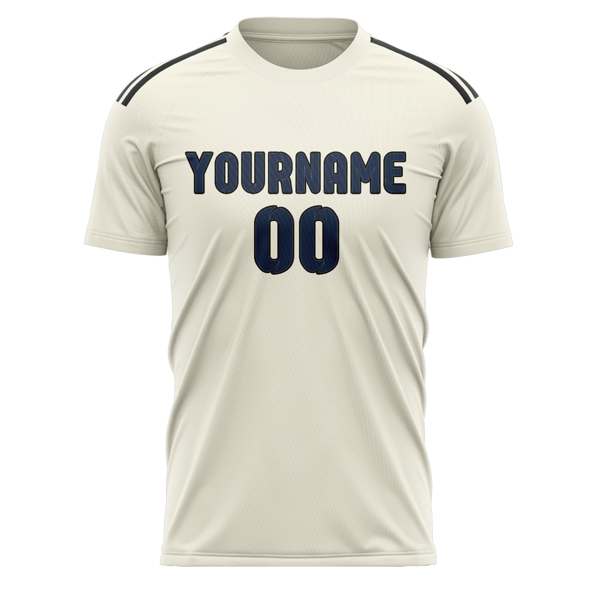 Benutzerdefiniertes Professionelles Beige Marineblau Fußballtrikot