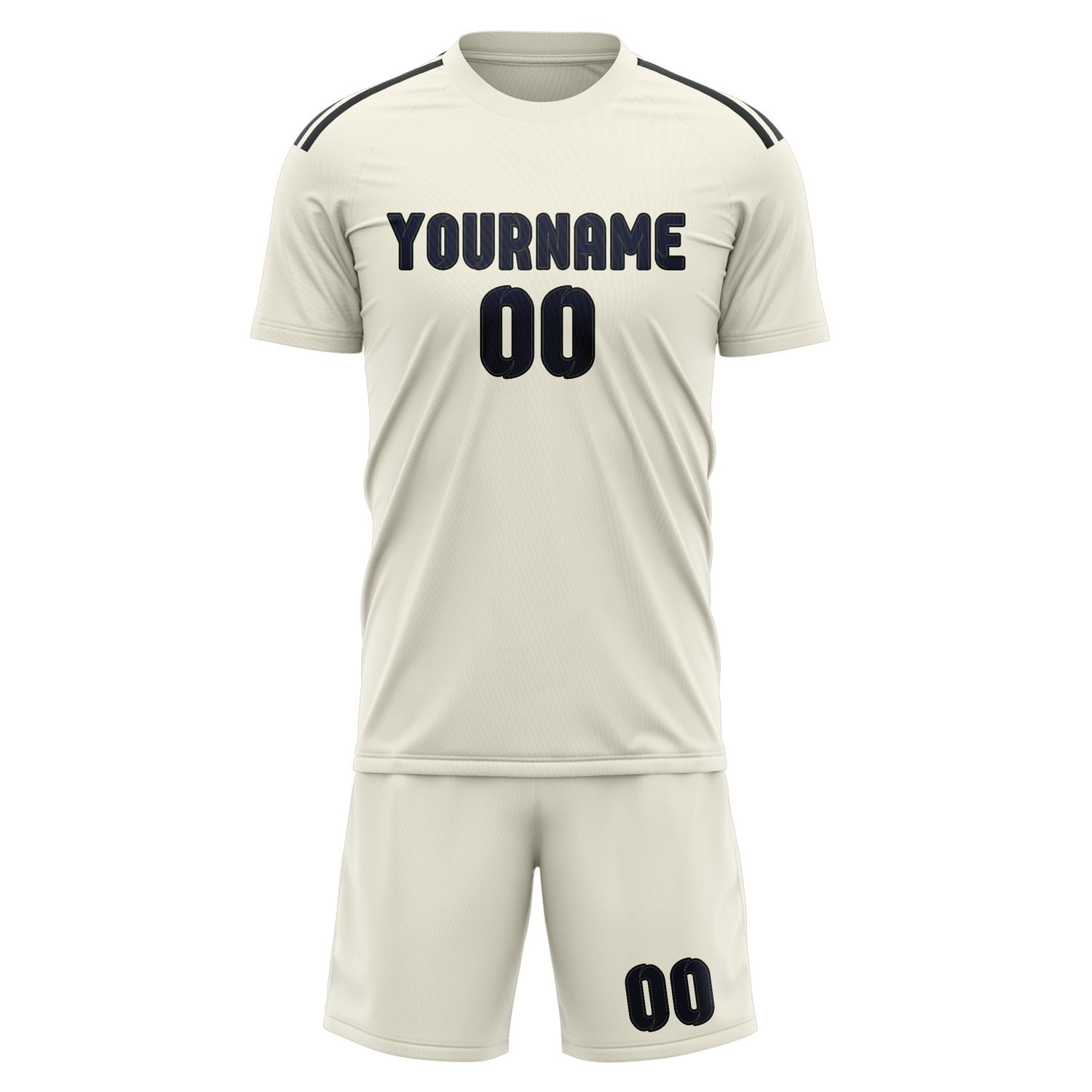 Maßgeschneidertes Professionelles Beige Stahlblau Fußballtrikot-Set