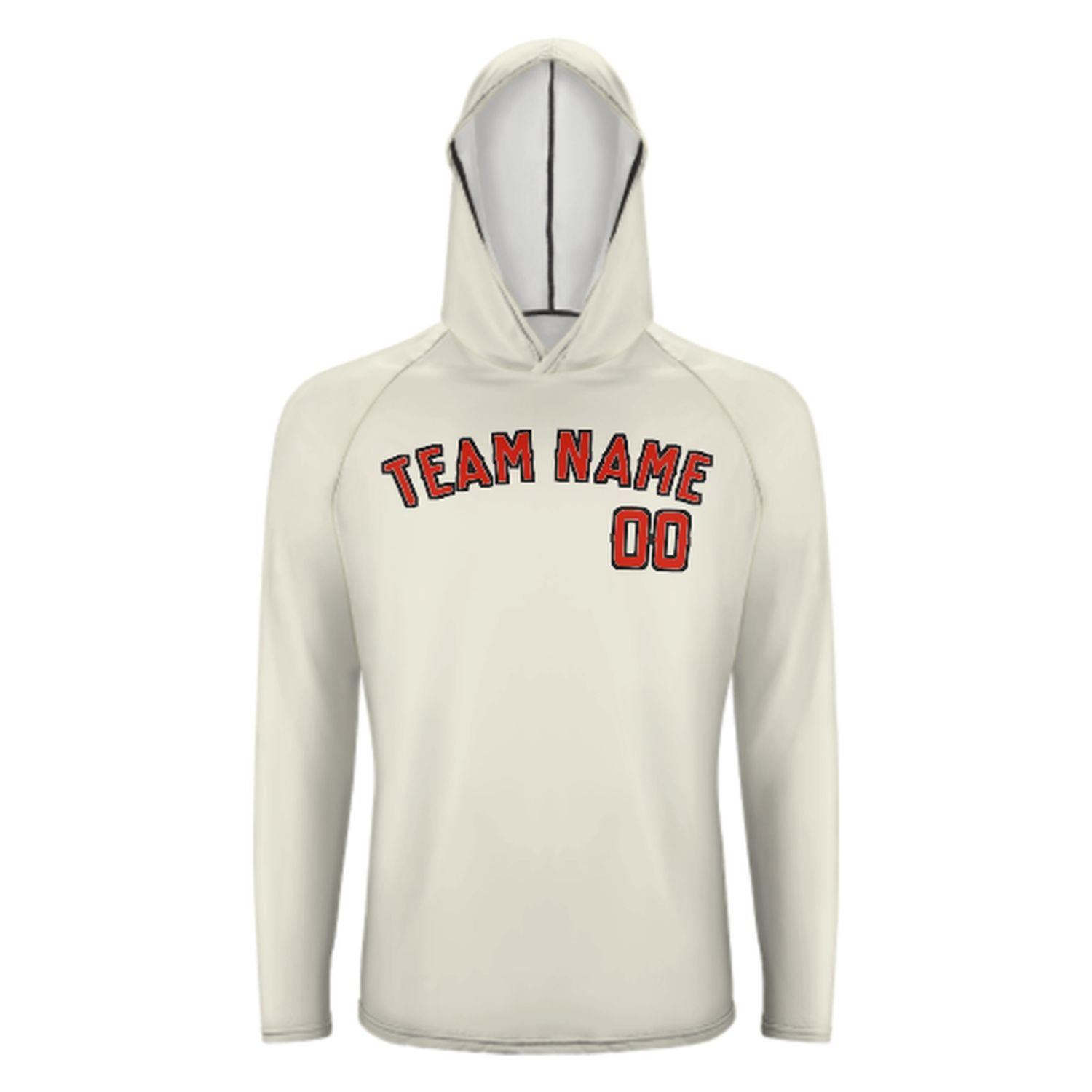 Maßgeschneidertes Beige Orangerot UV-Hoodie