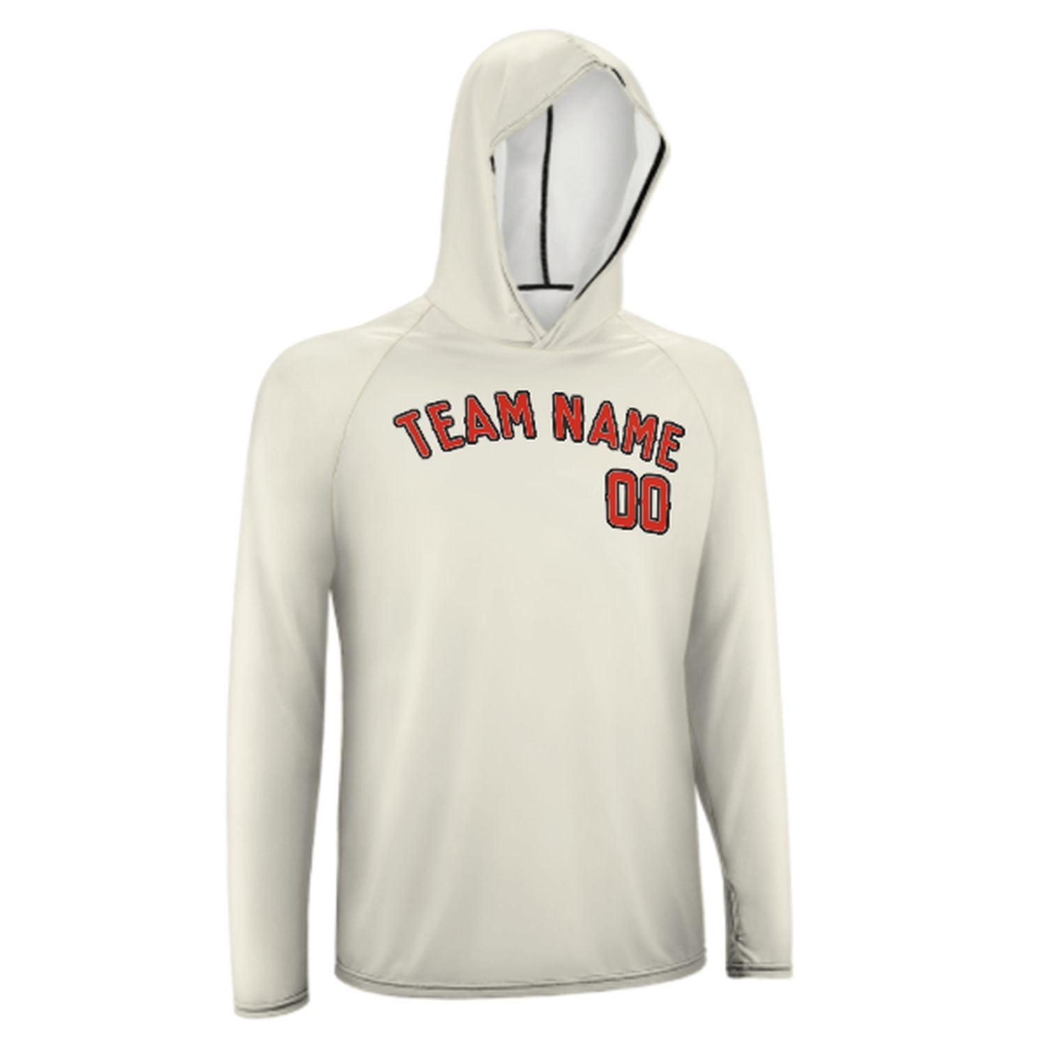 Maßgeschneidertes Beige Orangerot UV-Hoodie