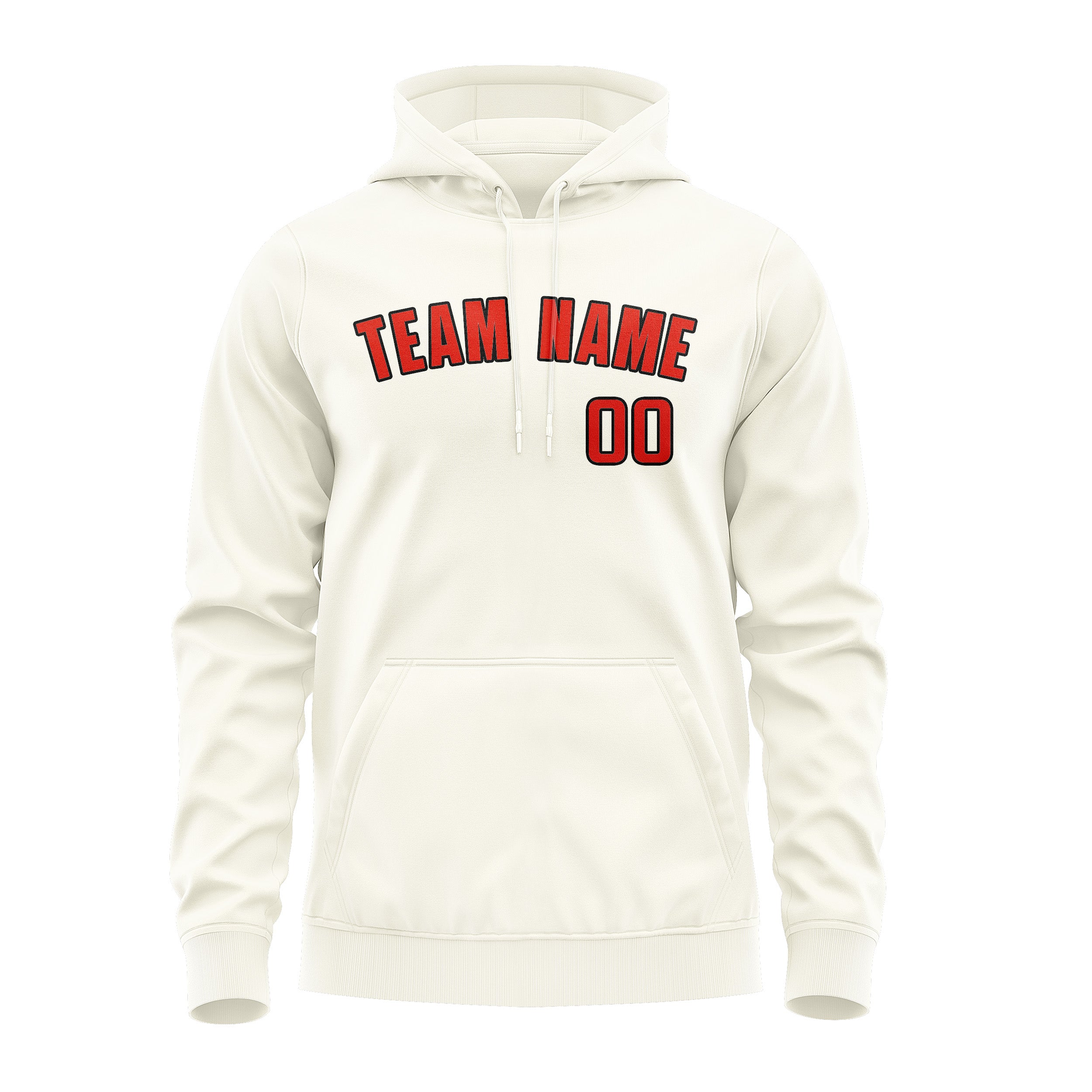 Maßgeschneidertes Beige Orangerot Hoodie