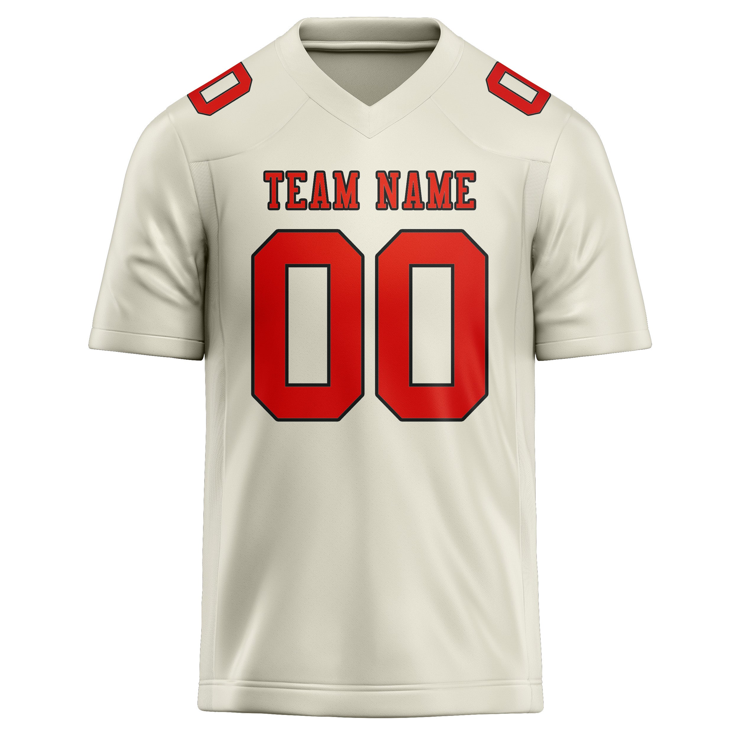 Maillot de rugby professionnel beige orange rouge sur mesure
