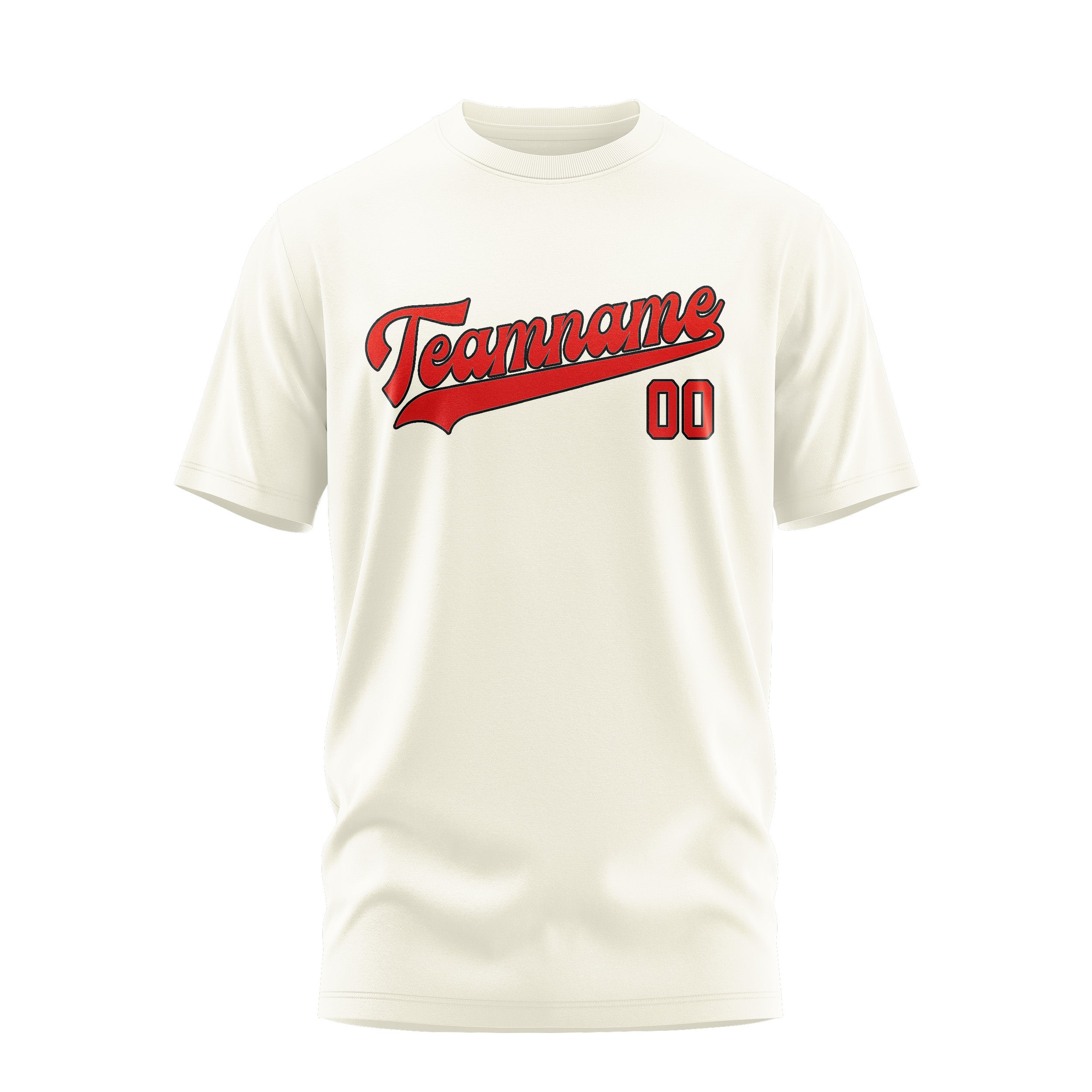 Maßgeschneidertes Beige Orangerot T-Shirt