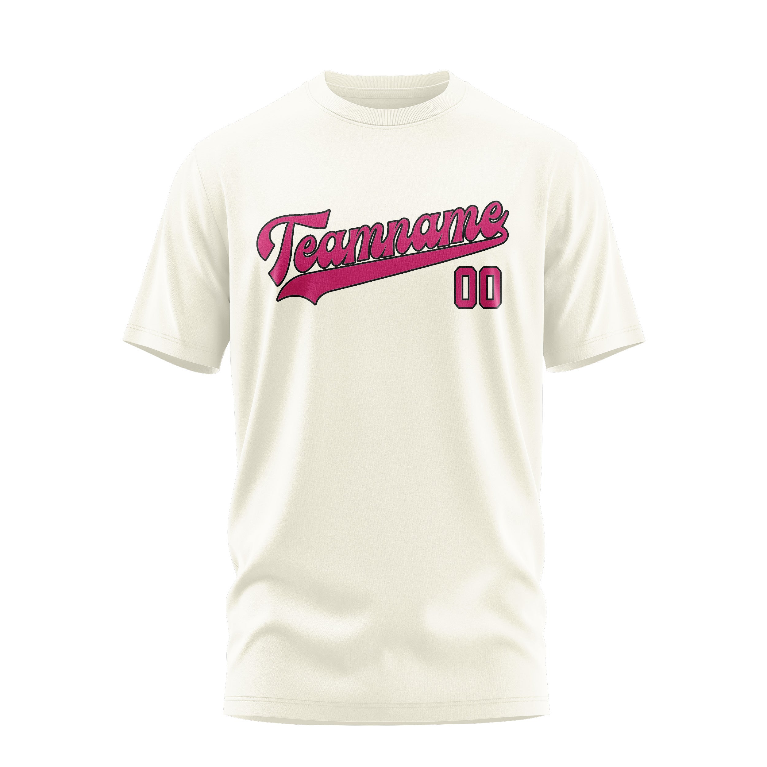 Maßgeschneidertes Beige Rosarot T-Shirt