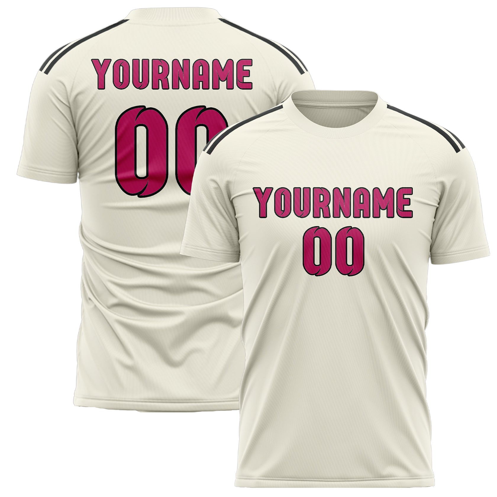 Benutzerdefiniertes Professionelles Beige Rosarot Fußballtrikot
