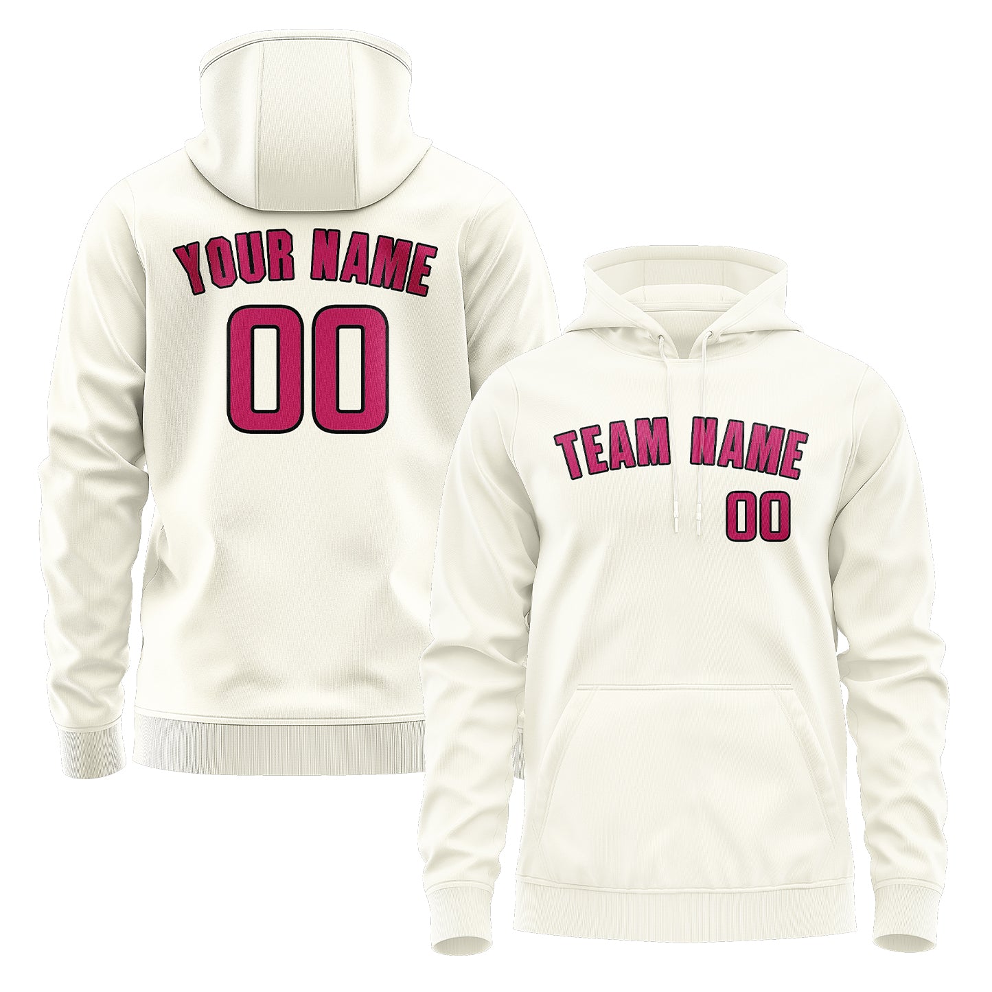 Maßgeschneidertes Beige Rosarot Hoodie