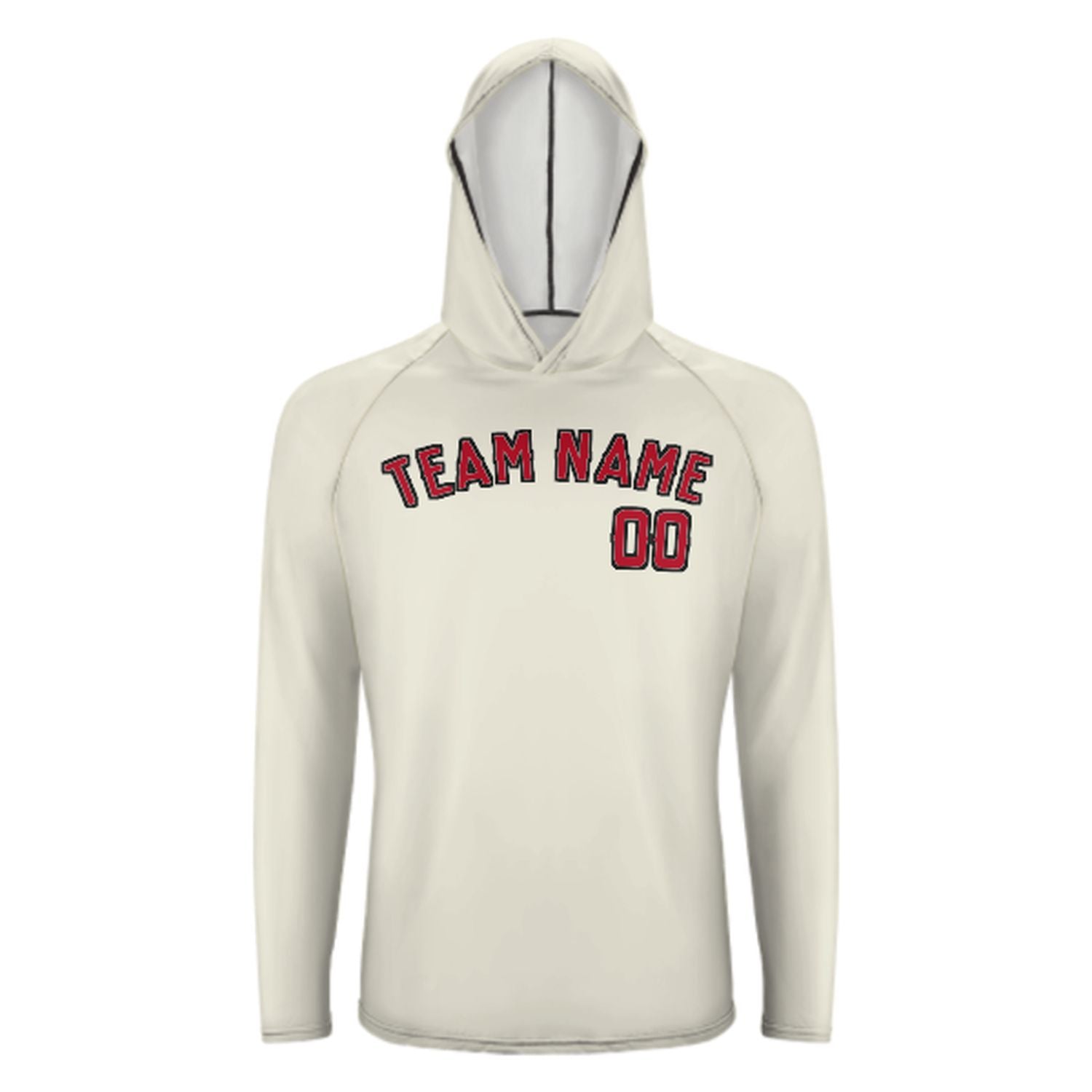 Maßgeschneidertes Beige Rot UV-Hoodie