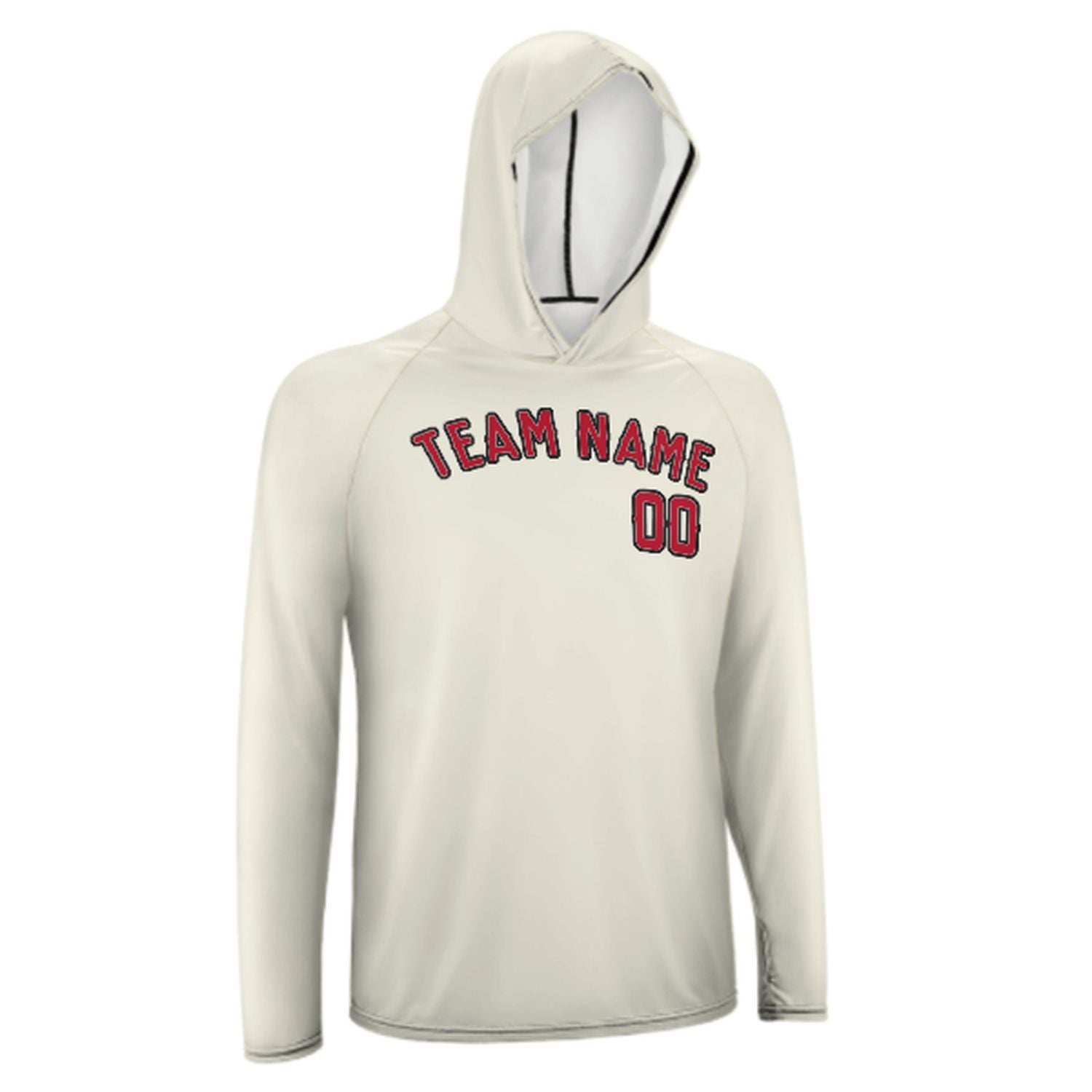 Maßgeschneidertes Beige Rot UV-Hoodie