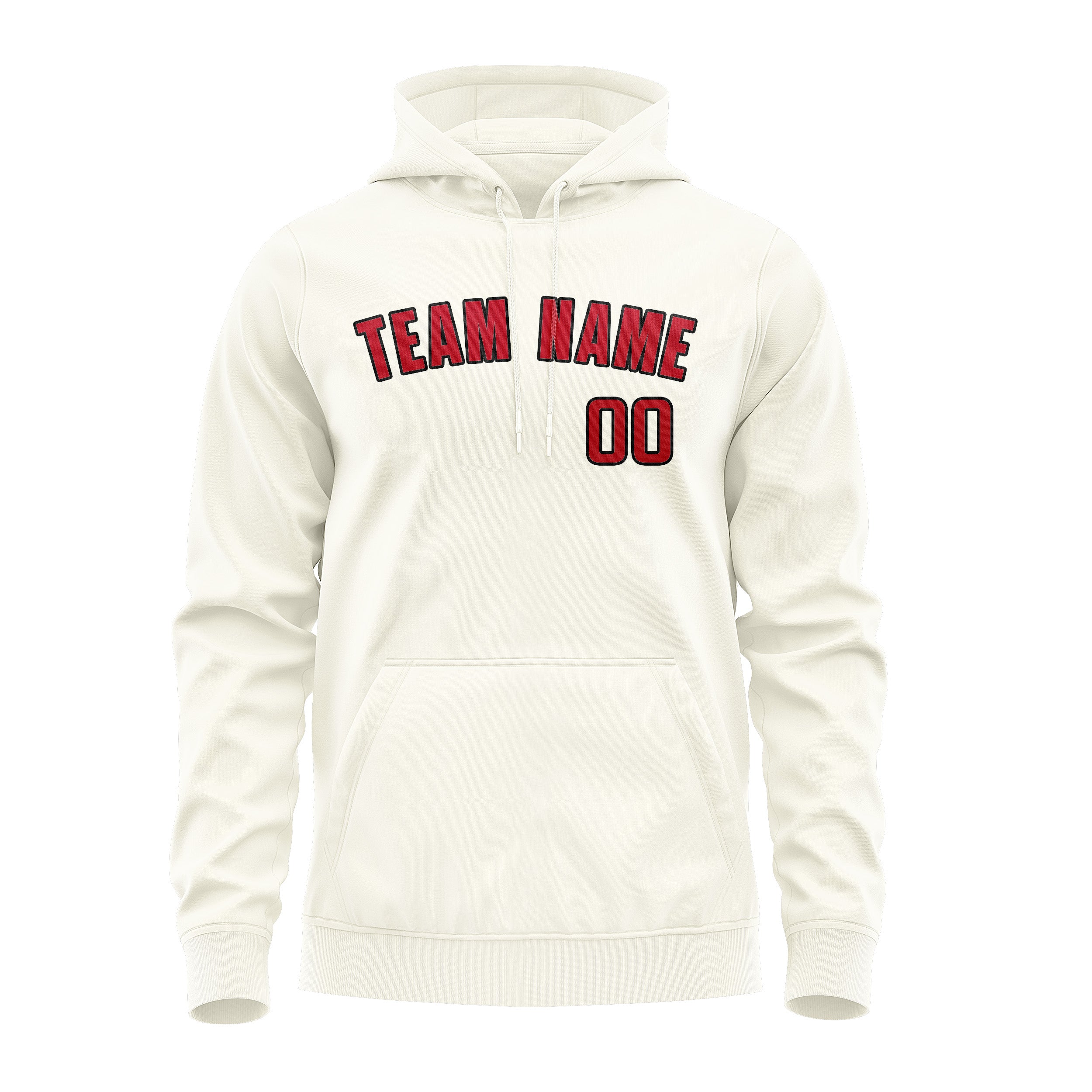 Maßgeschneidertes Beige Rot Hoodie