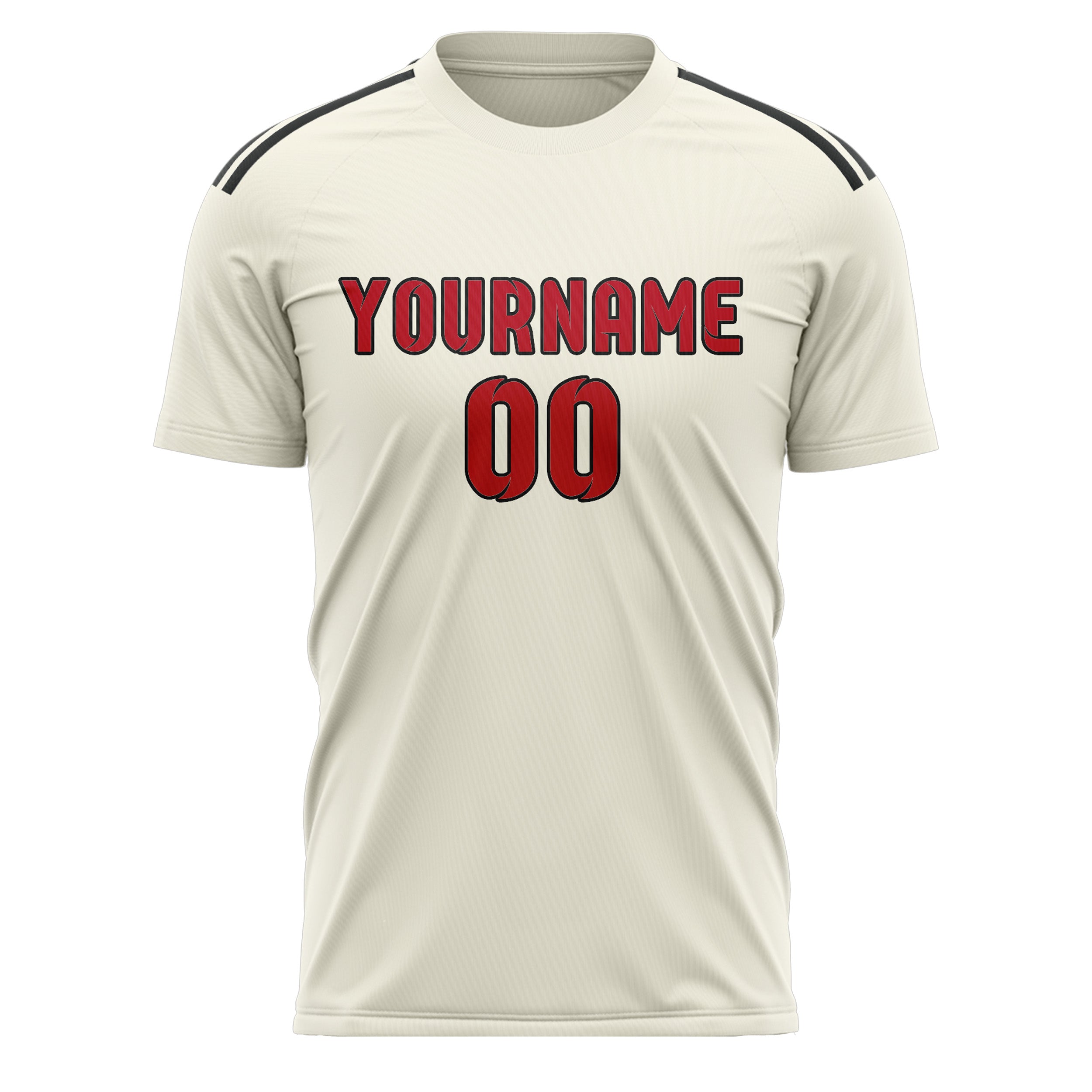Benutzerdefiniertes Professionelles Beige Rot Fußballtrikot
