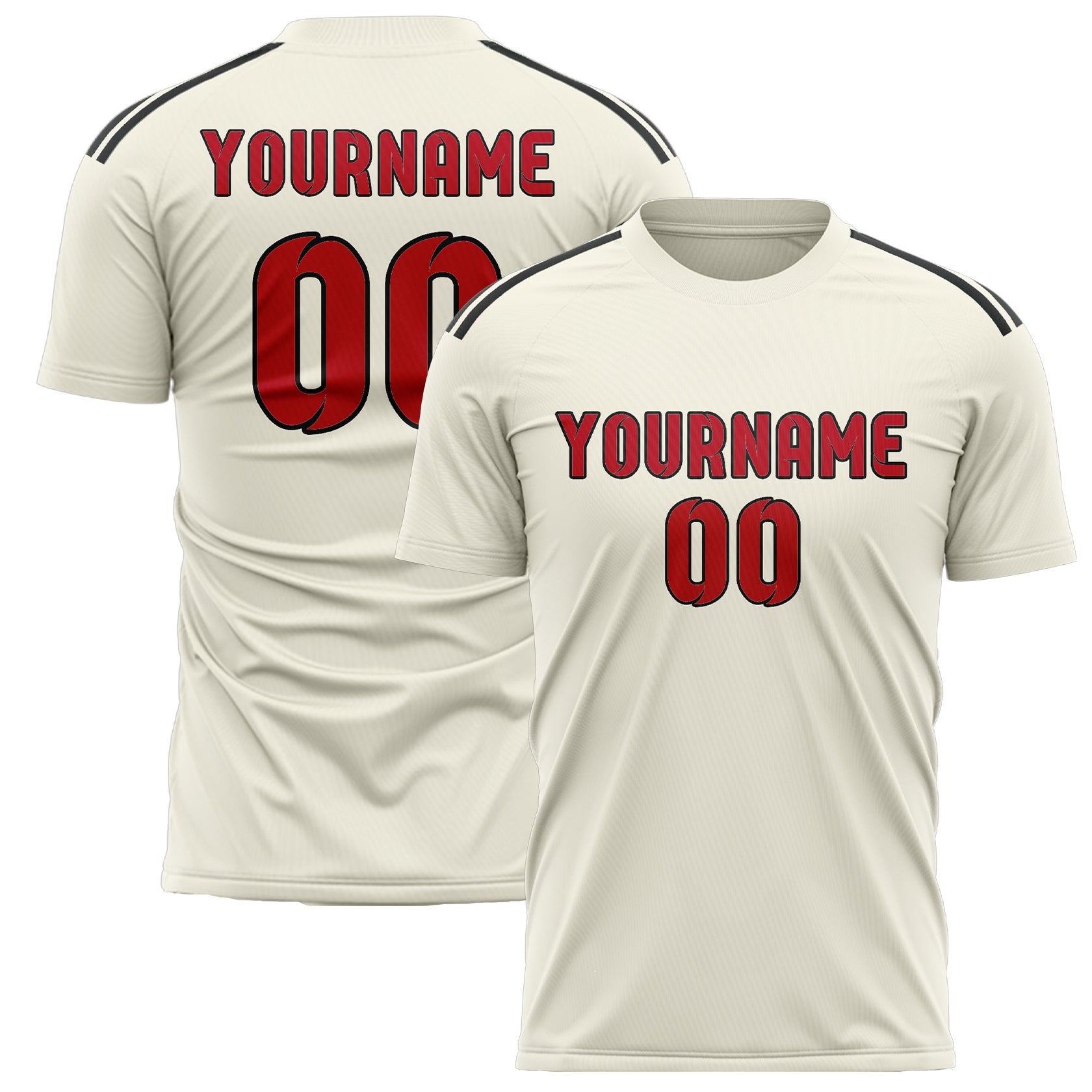 Benutzerdefiniertes Professionelles Beige Rot Fußballtrikot