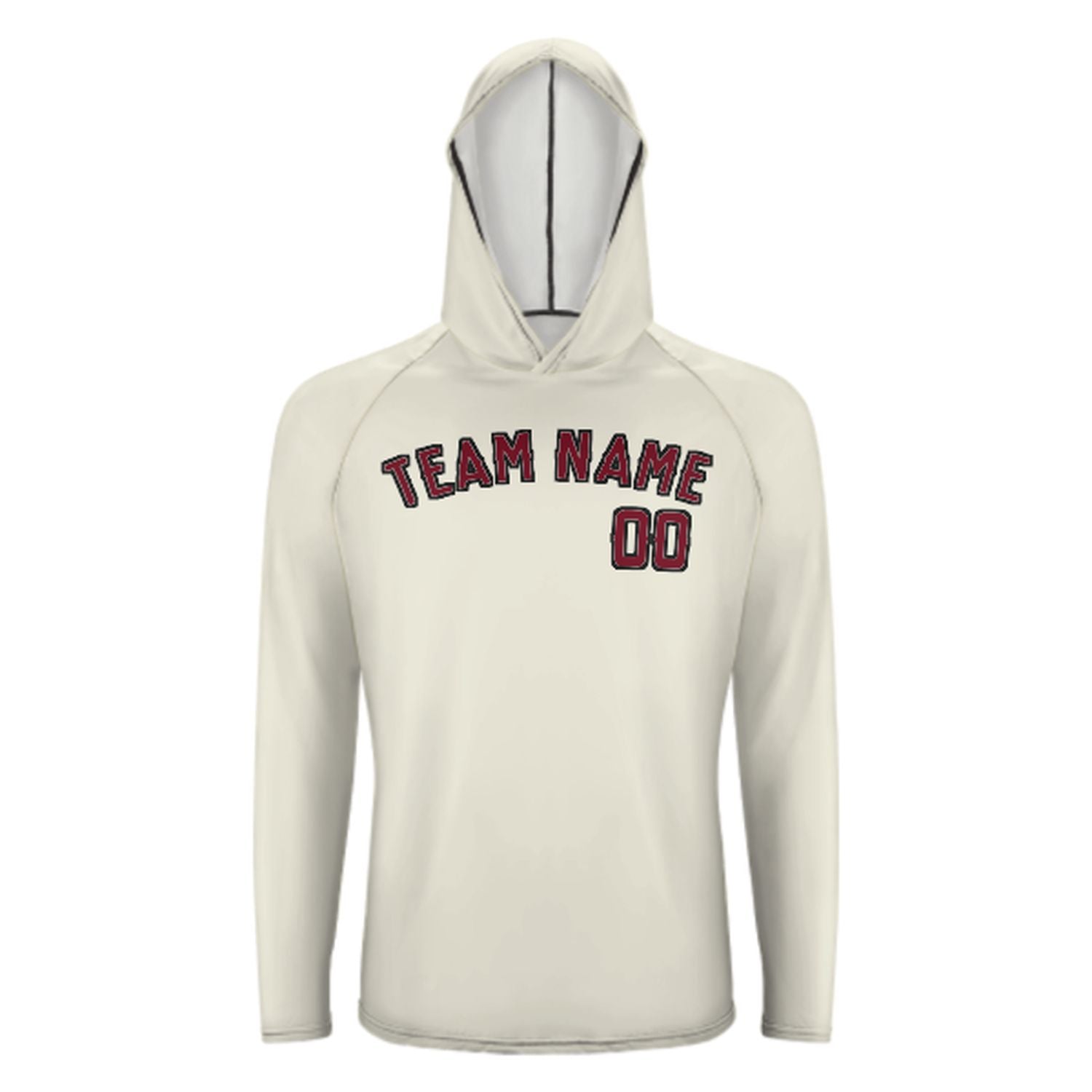 Maßgeschneidertes Beige Karmesinrot UV-Hoodie