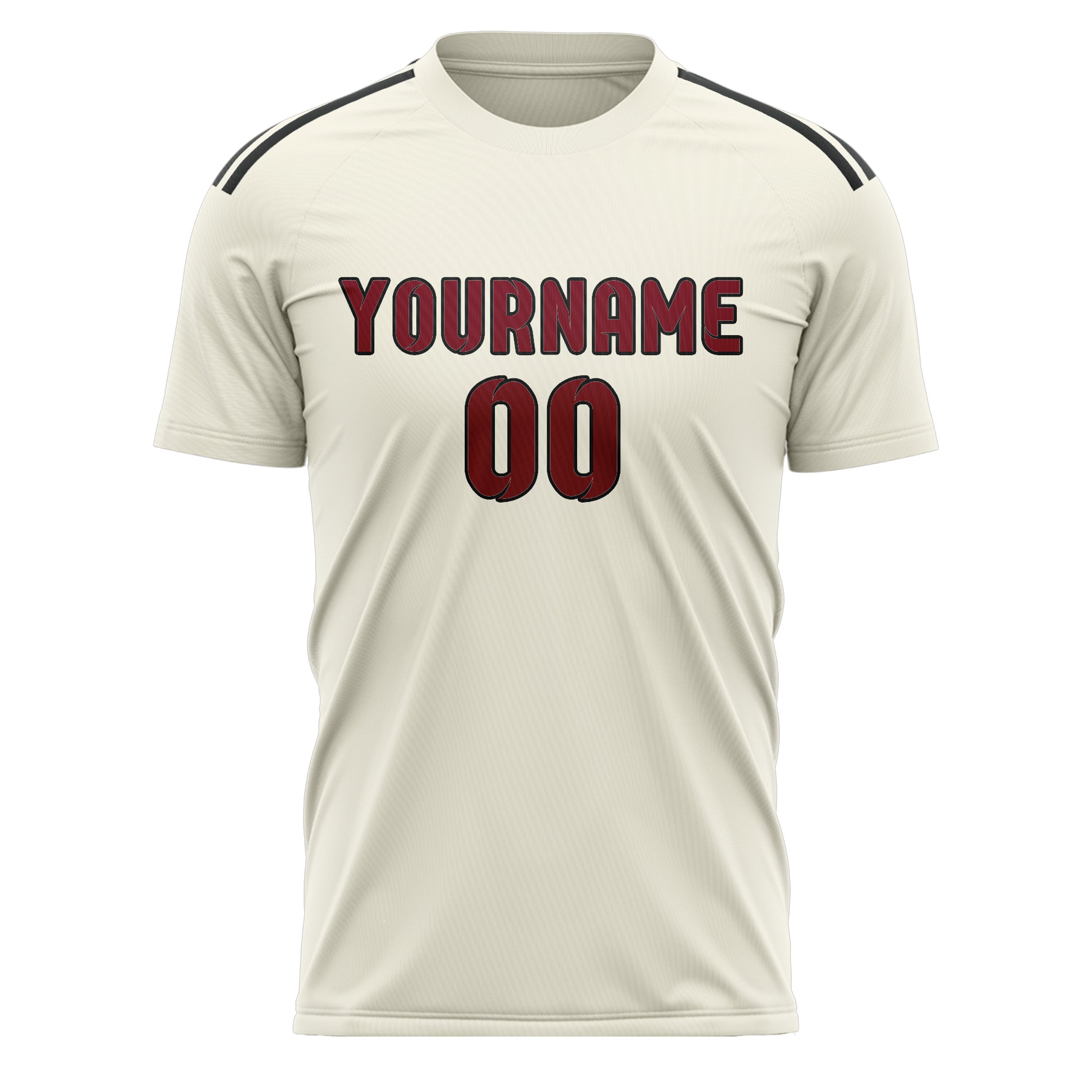 Benutzerdefiniertes Professionelles Beige Karmesinrot Fußballtrikot